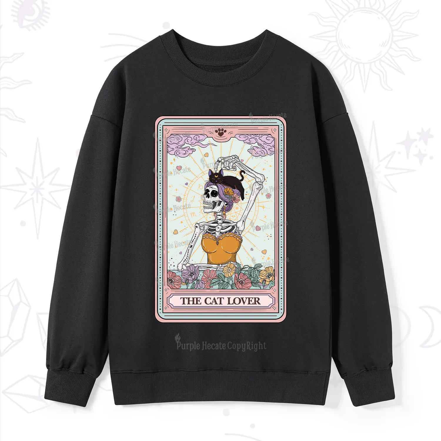 Purplehecate The Cat Lover Tarot Sweatshirt