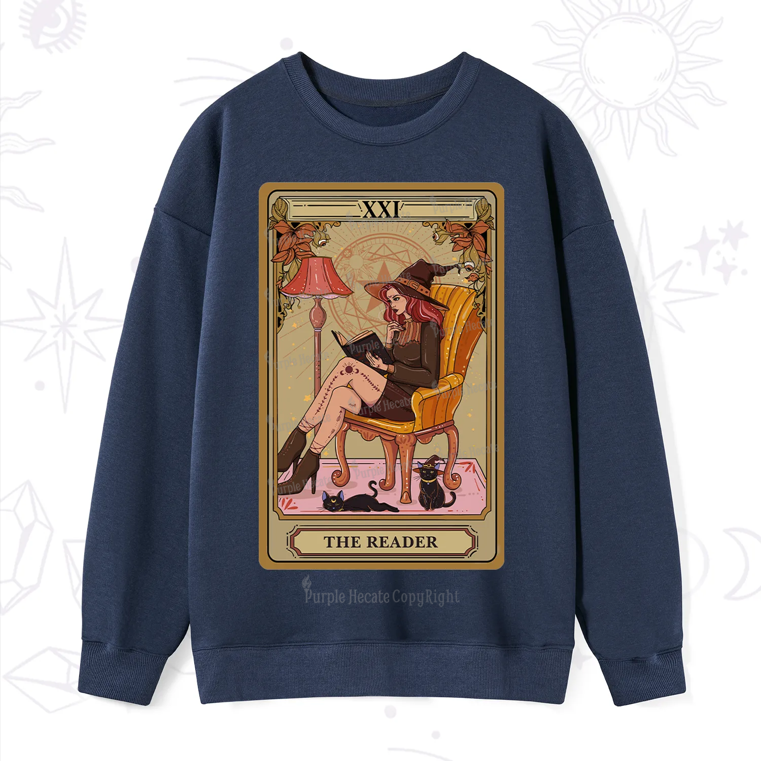 Purplehecate The Reader-Cat Mom Tarot Sweatshirt