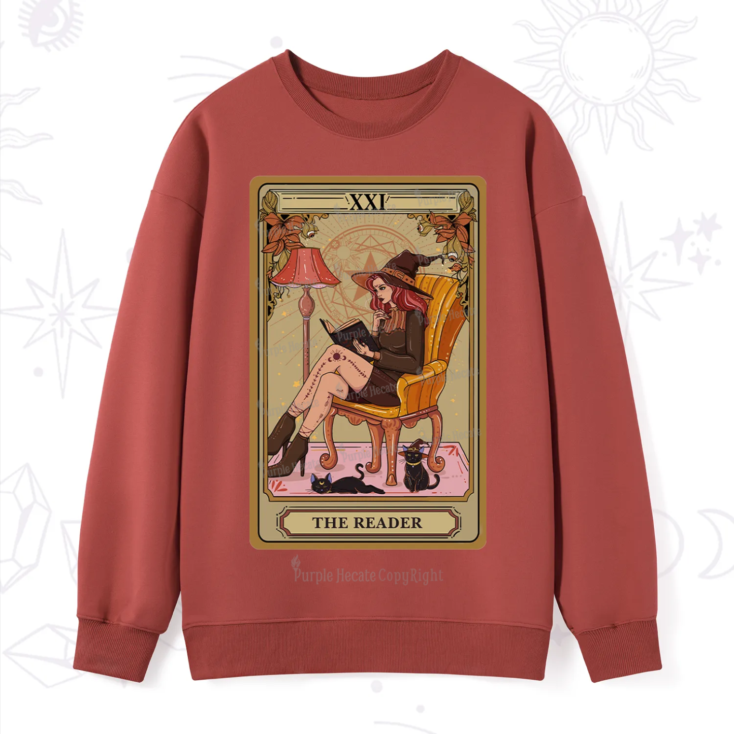 Purplehecate The Reader-Cat Mom Tarot Sweatshirt