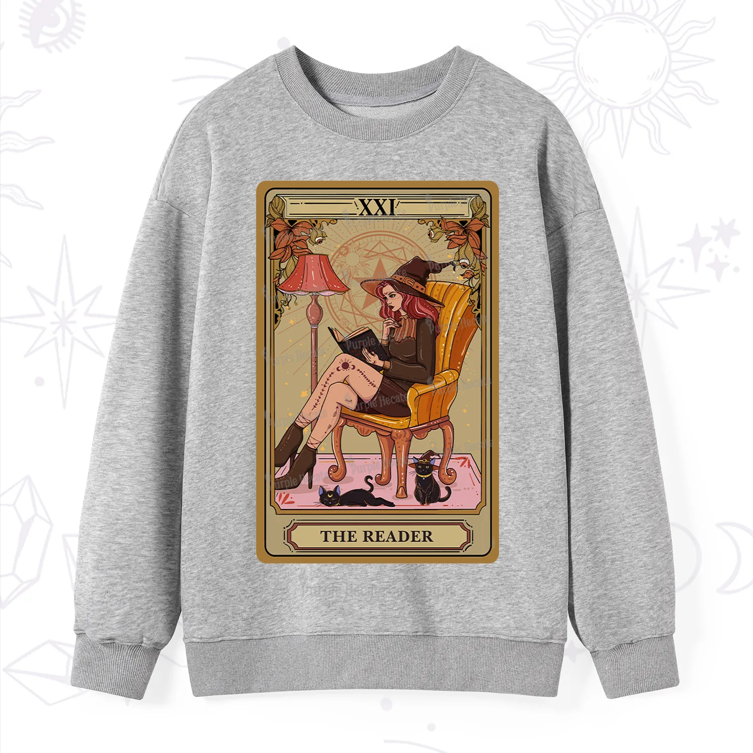 Purplehecate The Reader-Cat Mom Tarot Sweatshirt