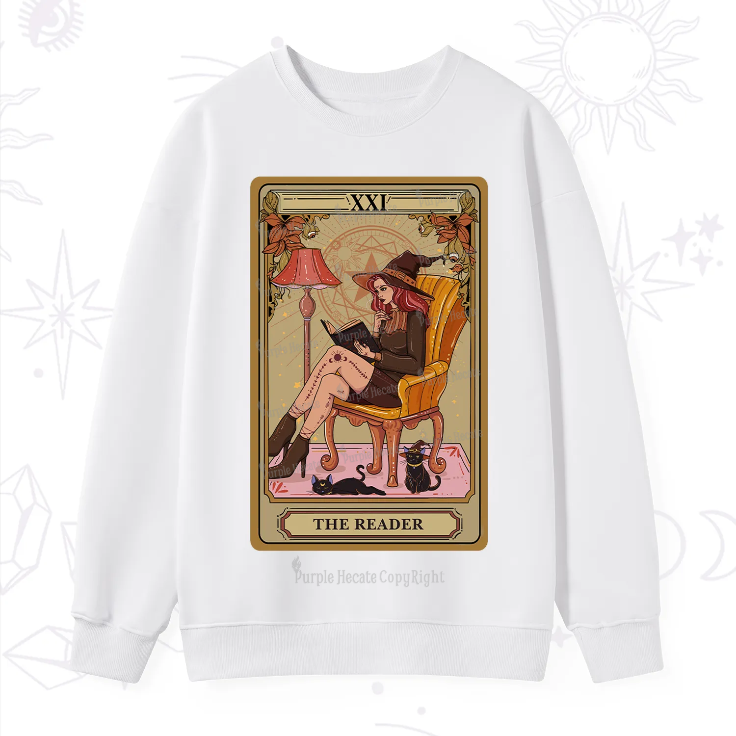 Purplehecate The Reader-Cat Mom Tarot Sweatshirt