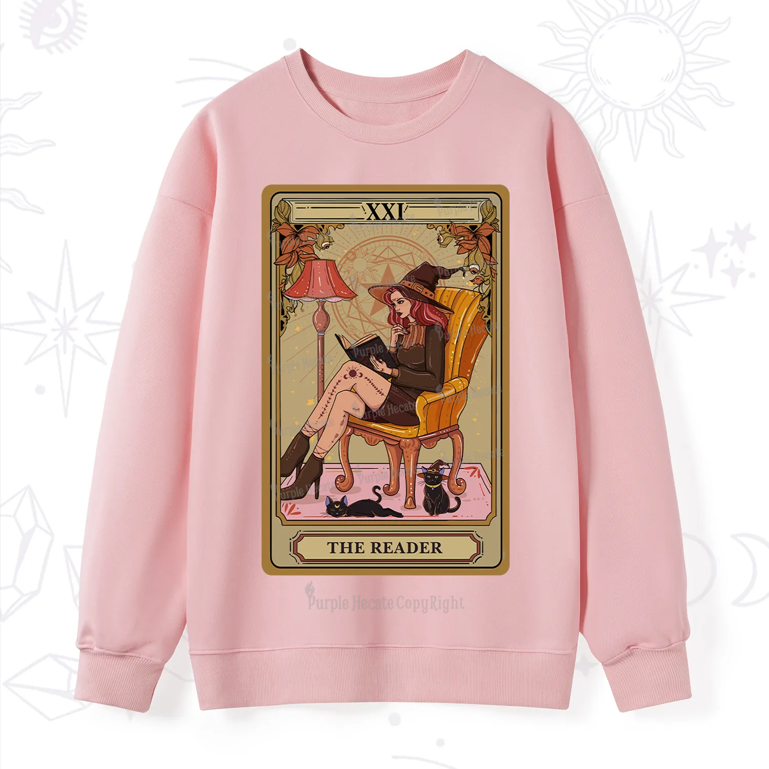 Purplehecate The Reader-Cat Mom Tarot Sweatshirt