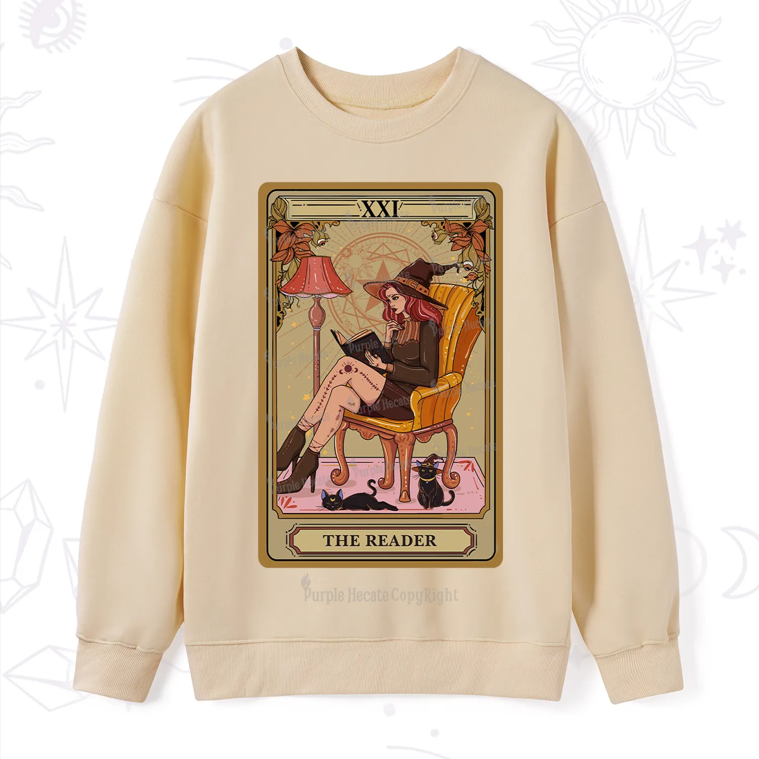 Purplehecate The Reader-Cat Mom Tarot Sweatshirt