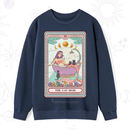 Purplehecate The Cat Mermaid Mom Tarot Card Sweatshirt