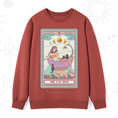 Purplehecate The Cat Mermaid Mom Tarot Card Sweatshirt