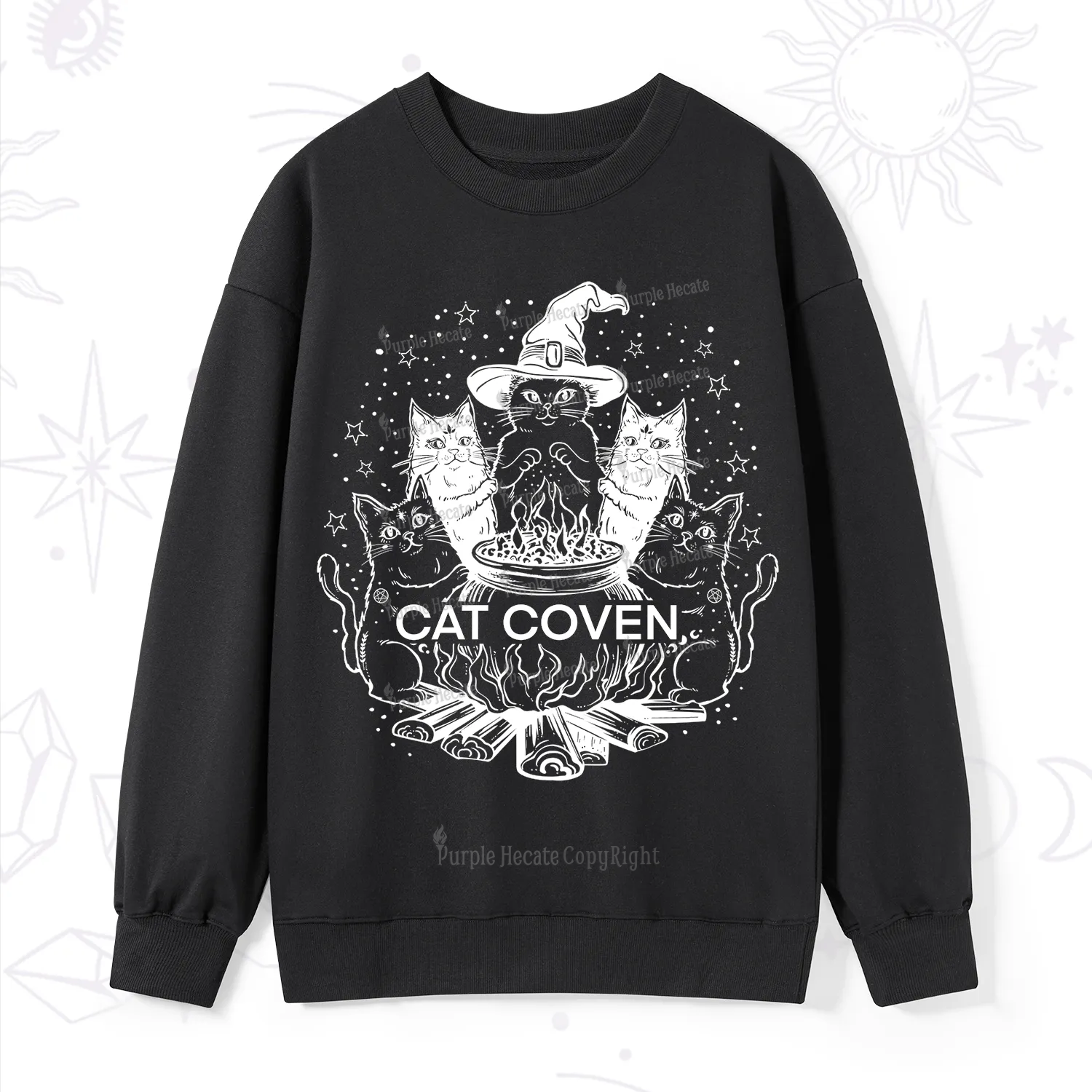 Purplehecate Witchy Cat Coven Sweatshirt