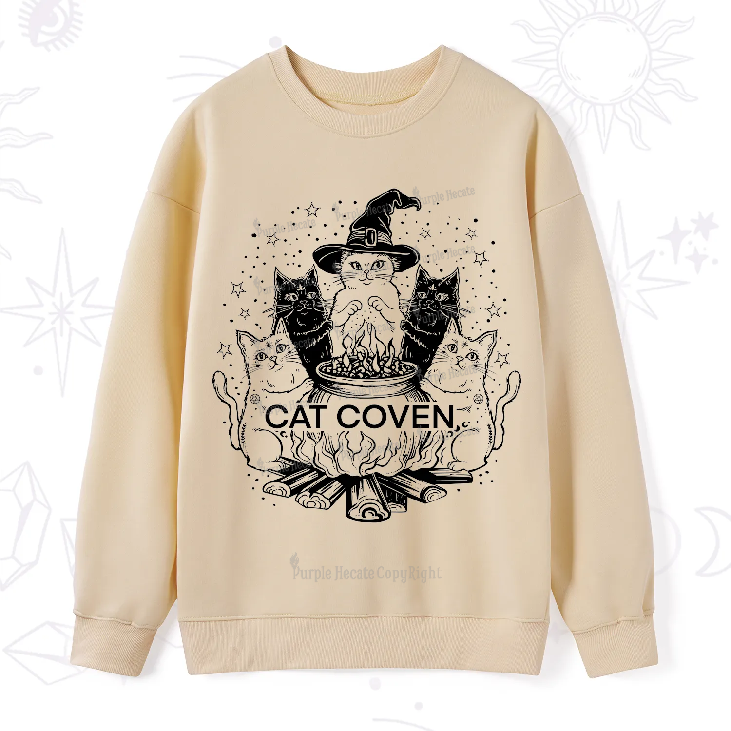 Purplehecate Witchy Cat Coven Sweatshirt