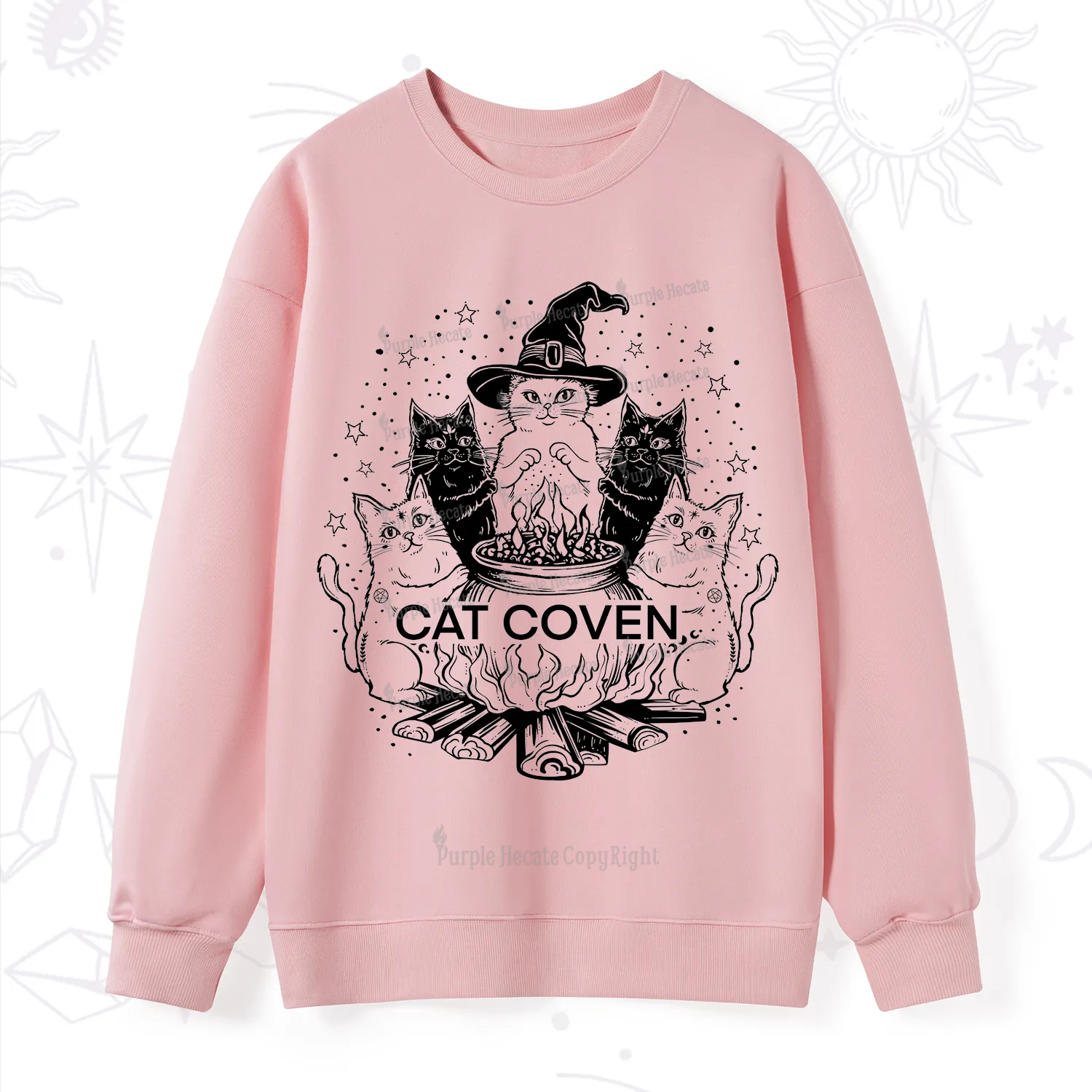 Purplehecate Witchy Cat Coven Sweatshirt