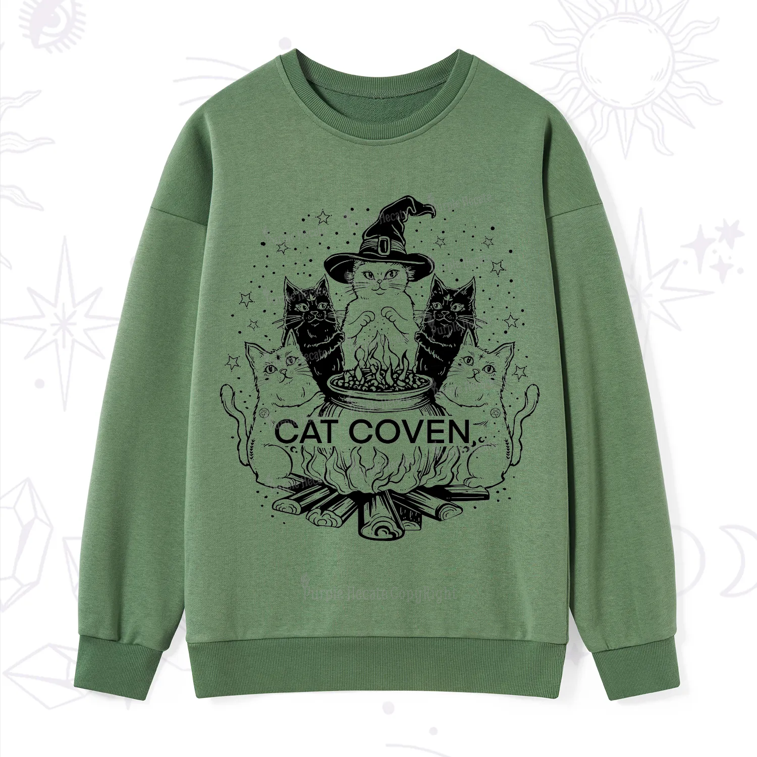 Purplehecate Witchy Cat Coven Sweatshirt