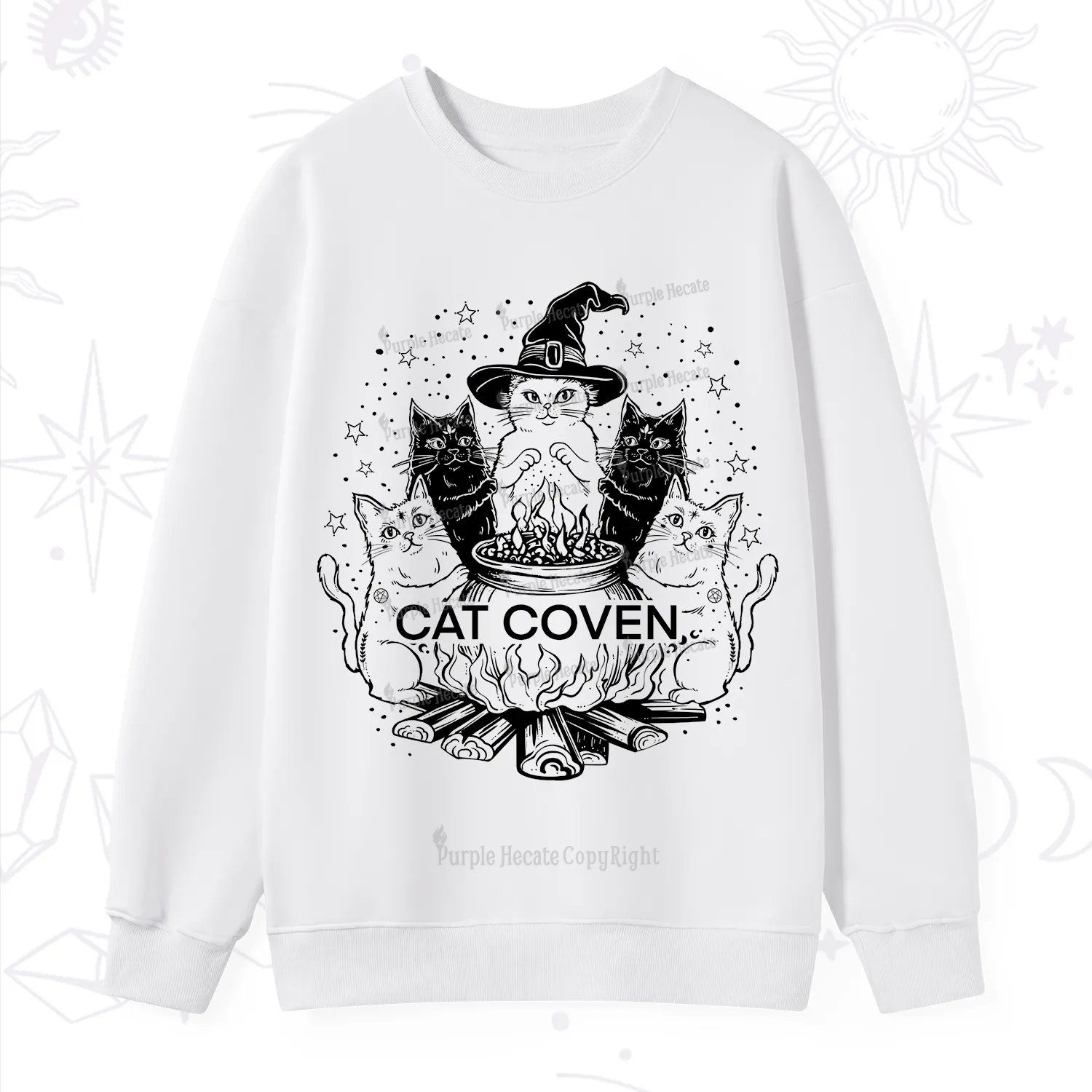 Purplehecate Witchy Cat Coven Sweatshirt