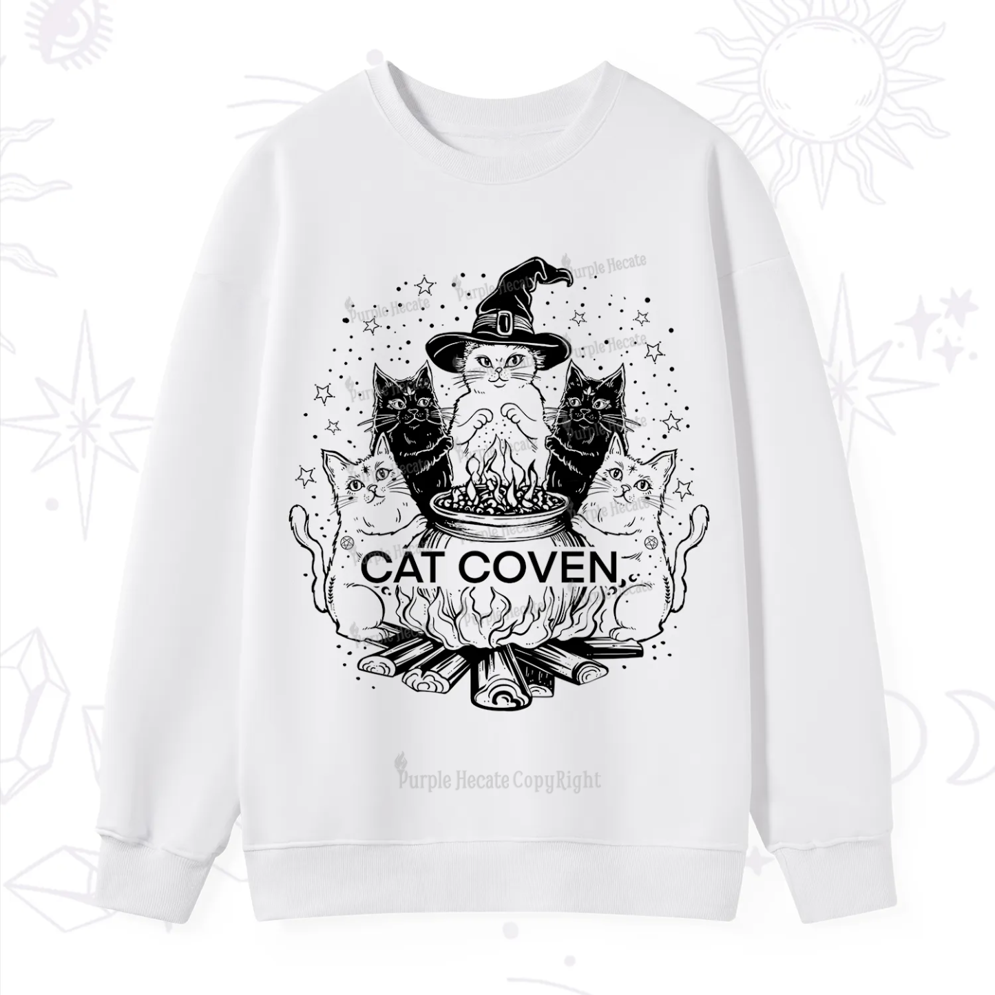 Purplehecate Witchy Cat Coven Sweatshirt