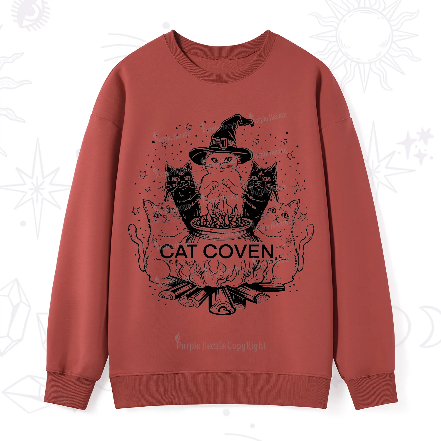 Purplehecate Witchy Cat Coven Sweatshirt
