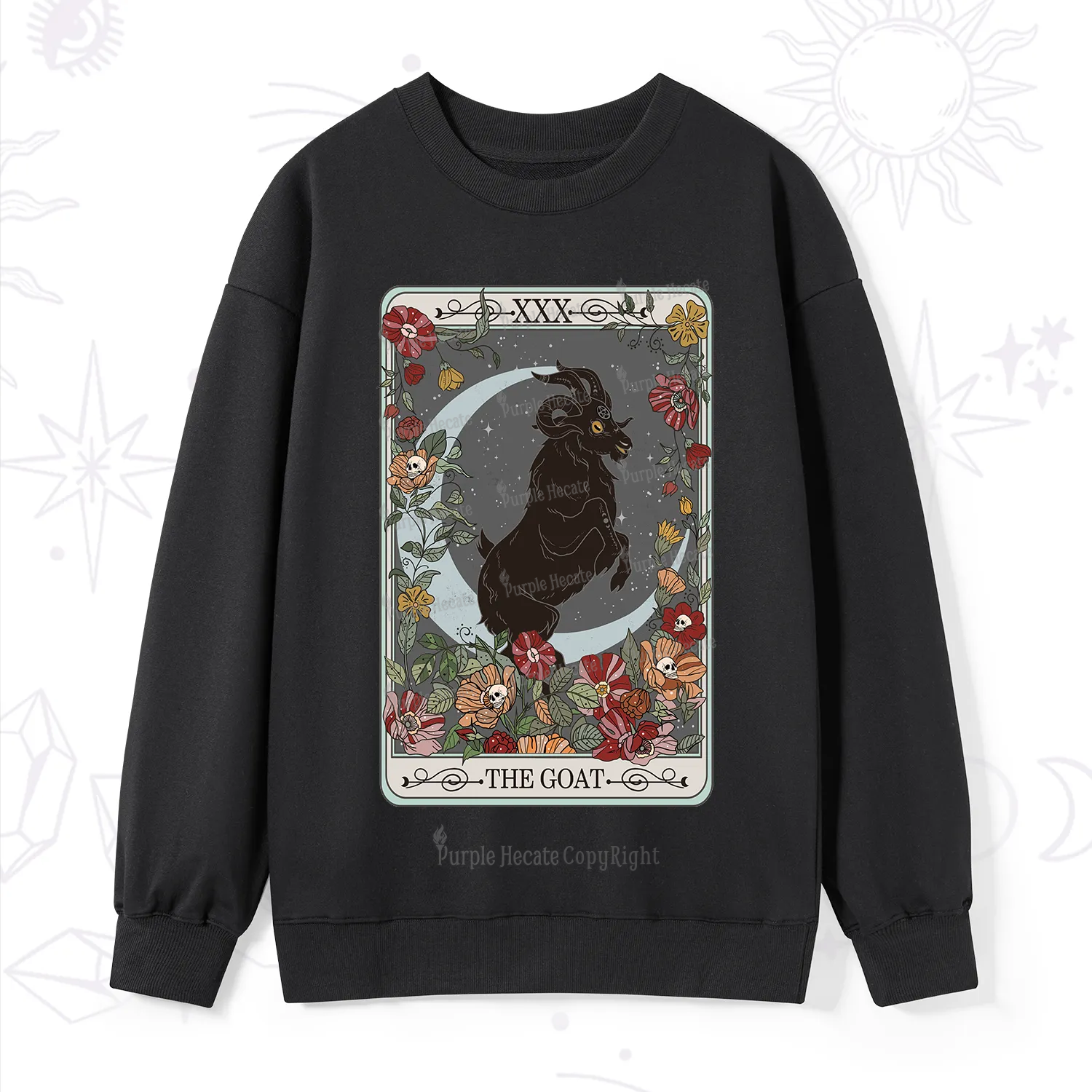 Purplehecate The Goat Tarot Card Sweatshirt