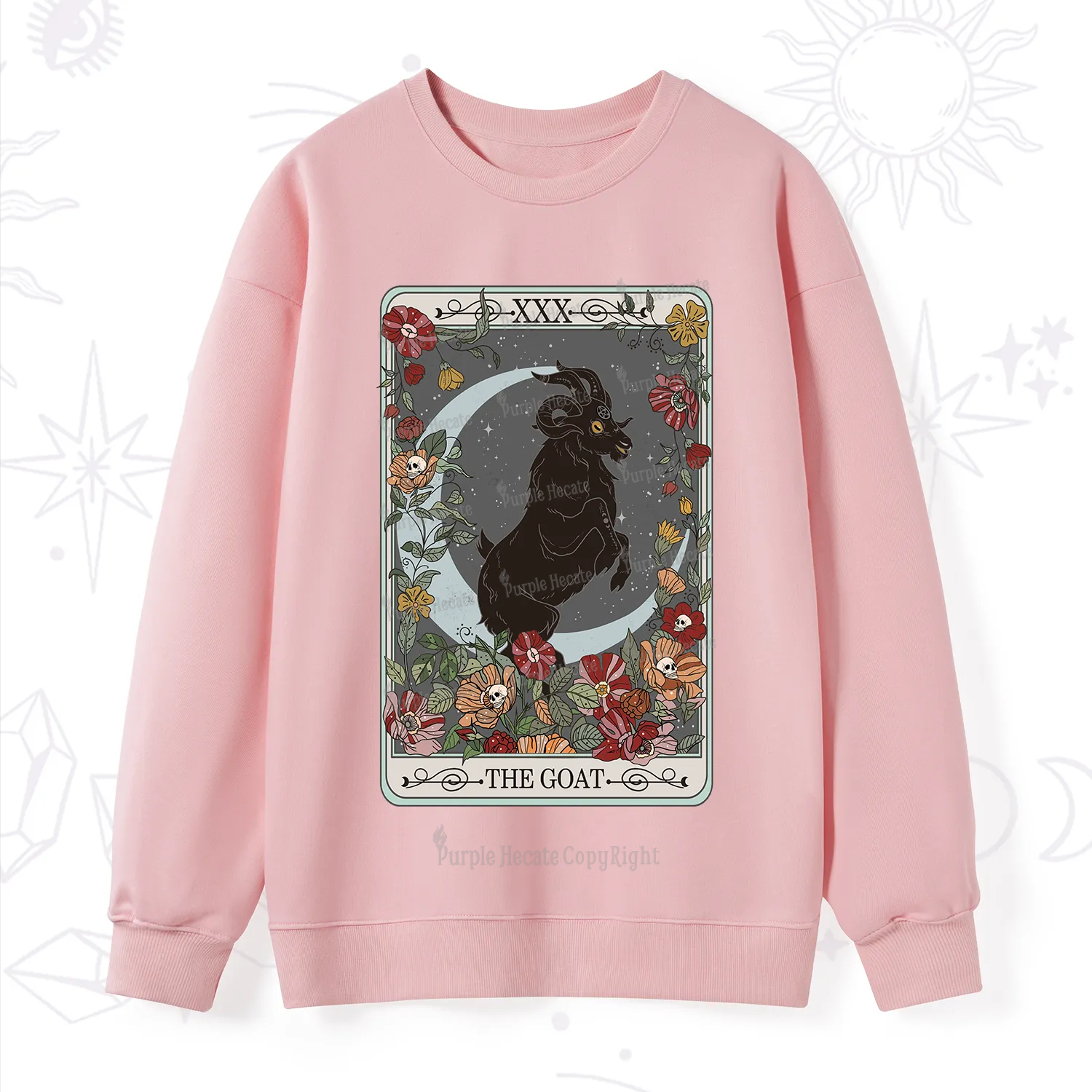 Purplehecate The Goat Tarot Card Sweatshirt