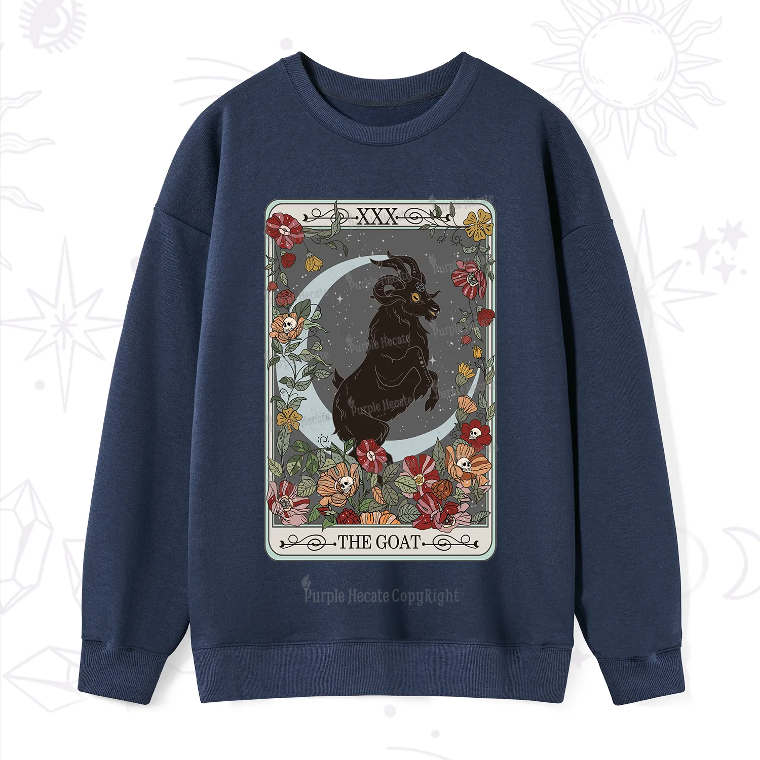Purplehecate The Goat Tarot Card Sweatshirt