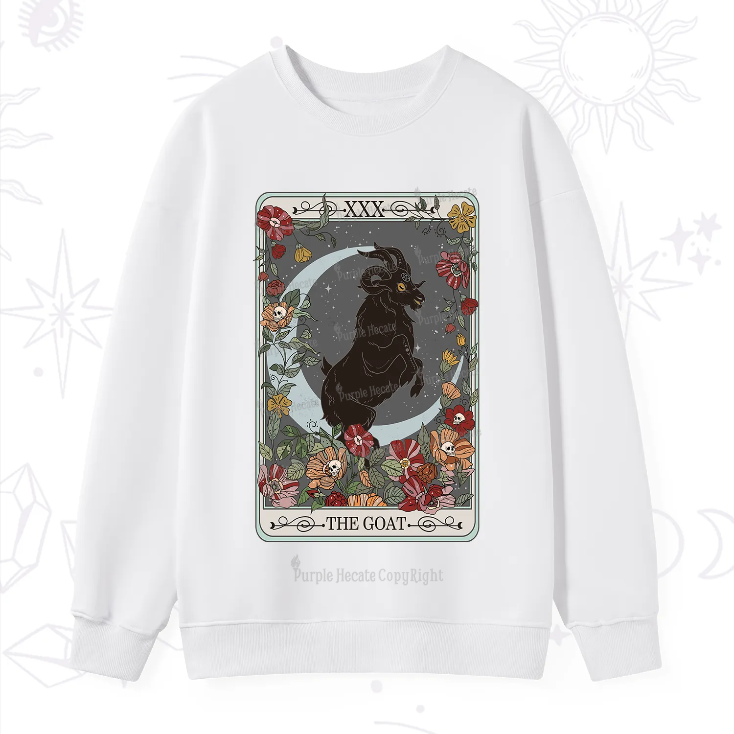 Purplehecate The Goat Tarot Card Sweatshirt