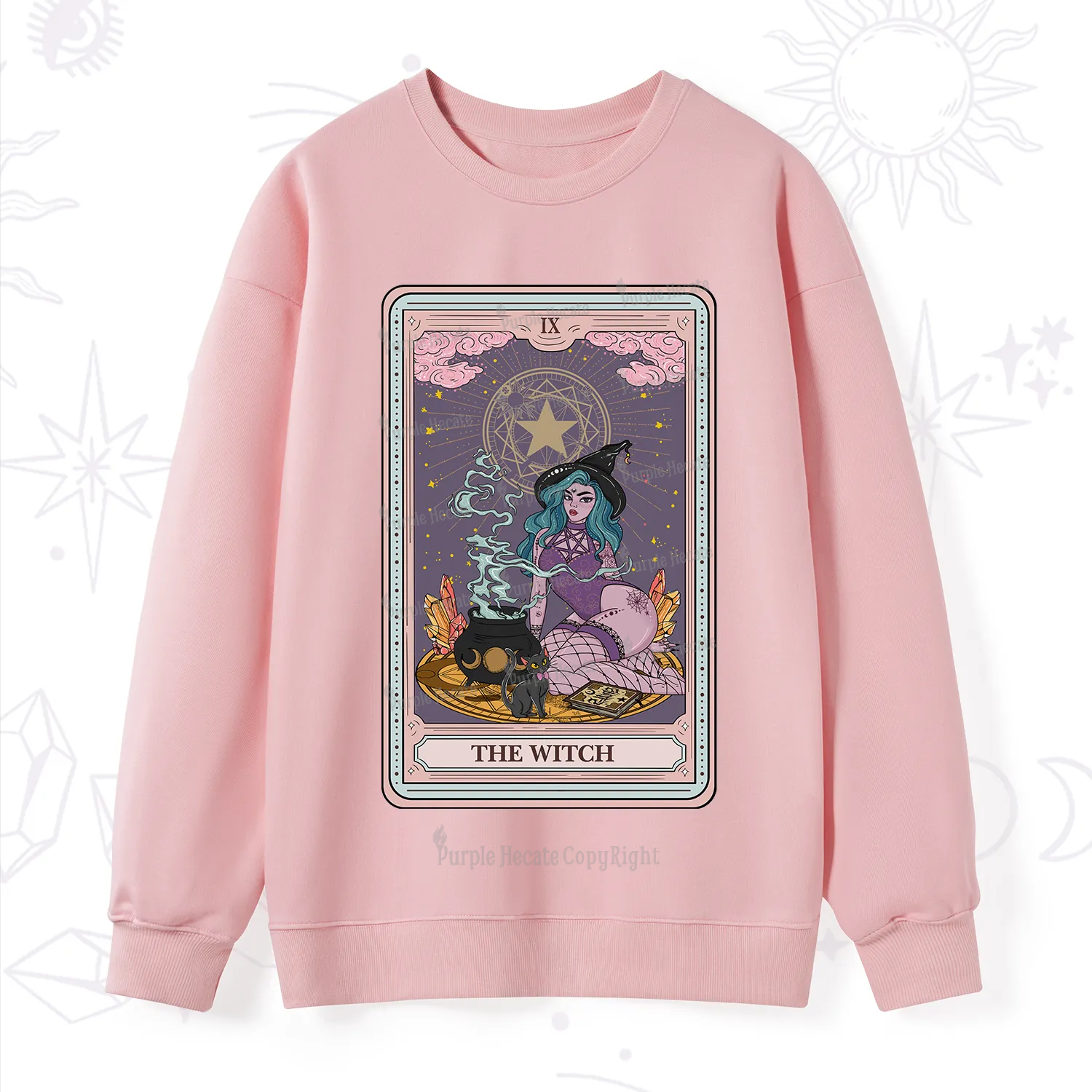 Purplehecate The Alchemy Witch Tarot Card Sweatshirt
