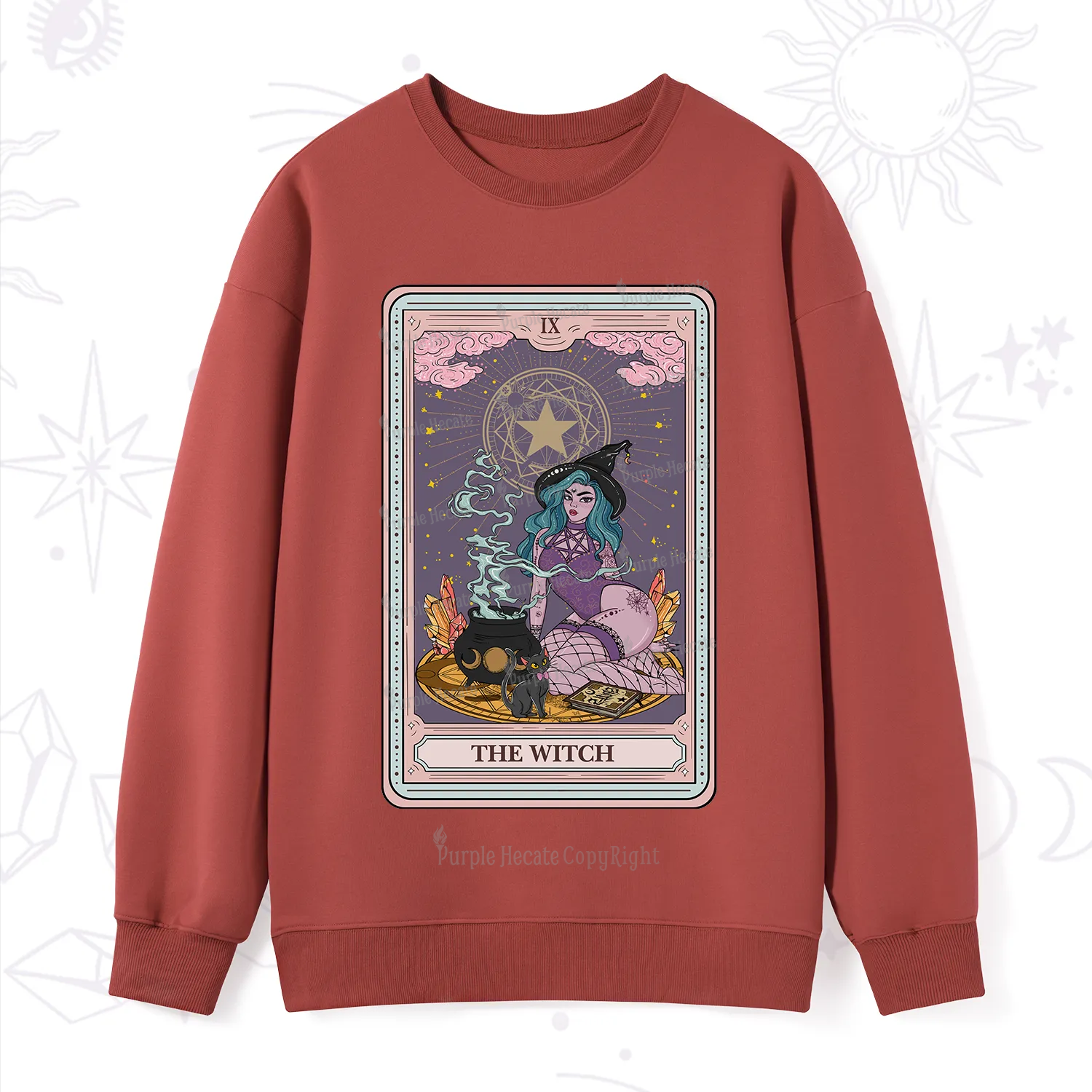 Purplehecate The Alchemy Witch Tarot Card Sweatshirt