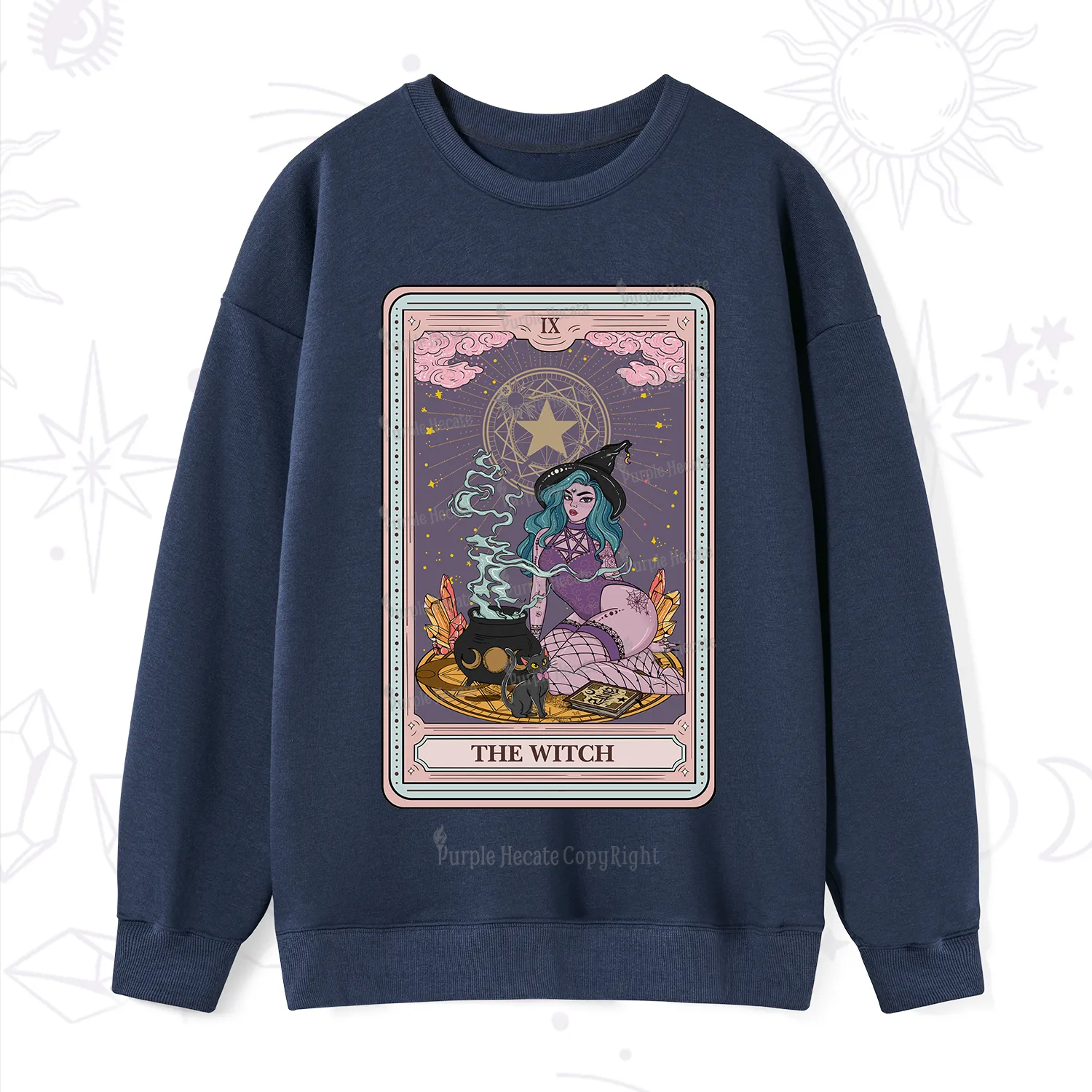Purplehecate The Alchemy Witch Tarot Card Sweatshirt