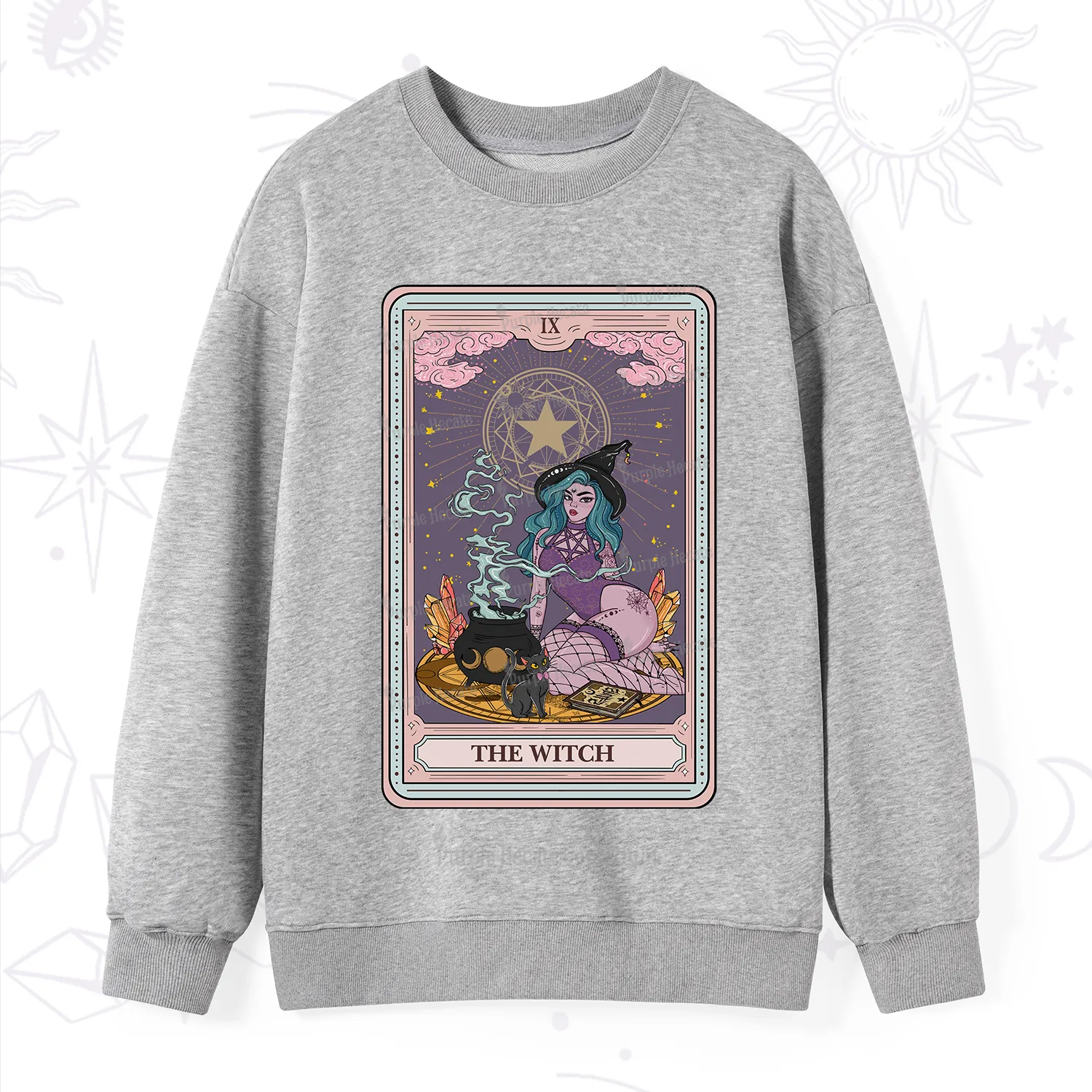 Purplehecate The Alchemy Witch Tarot Card Sweatshirt
