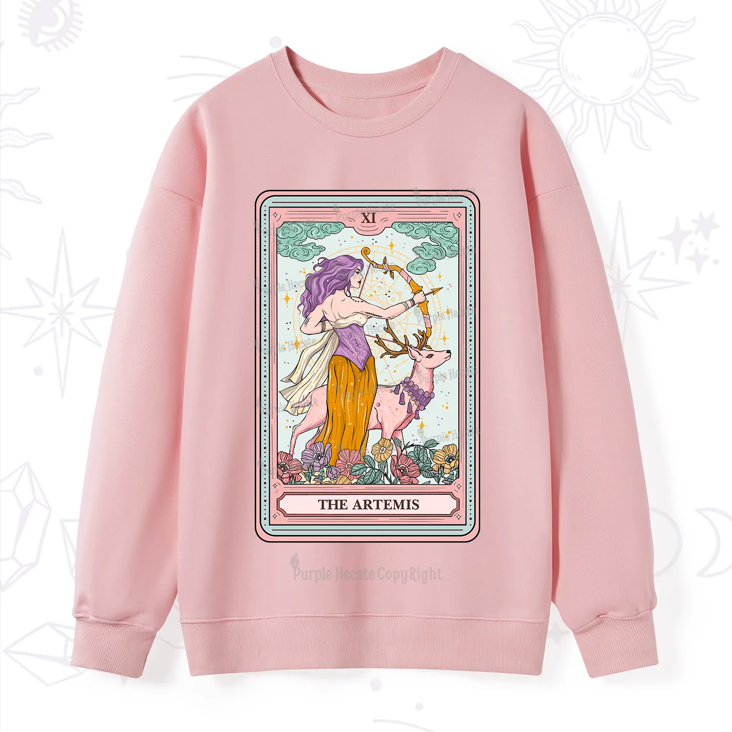 Purplehecate The Artemis Tarot Card Sweatshirt