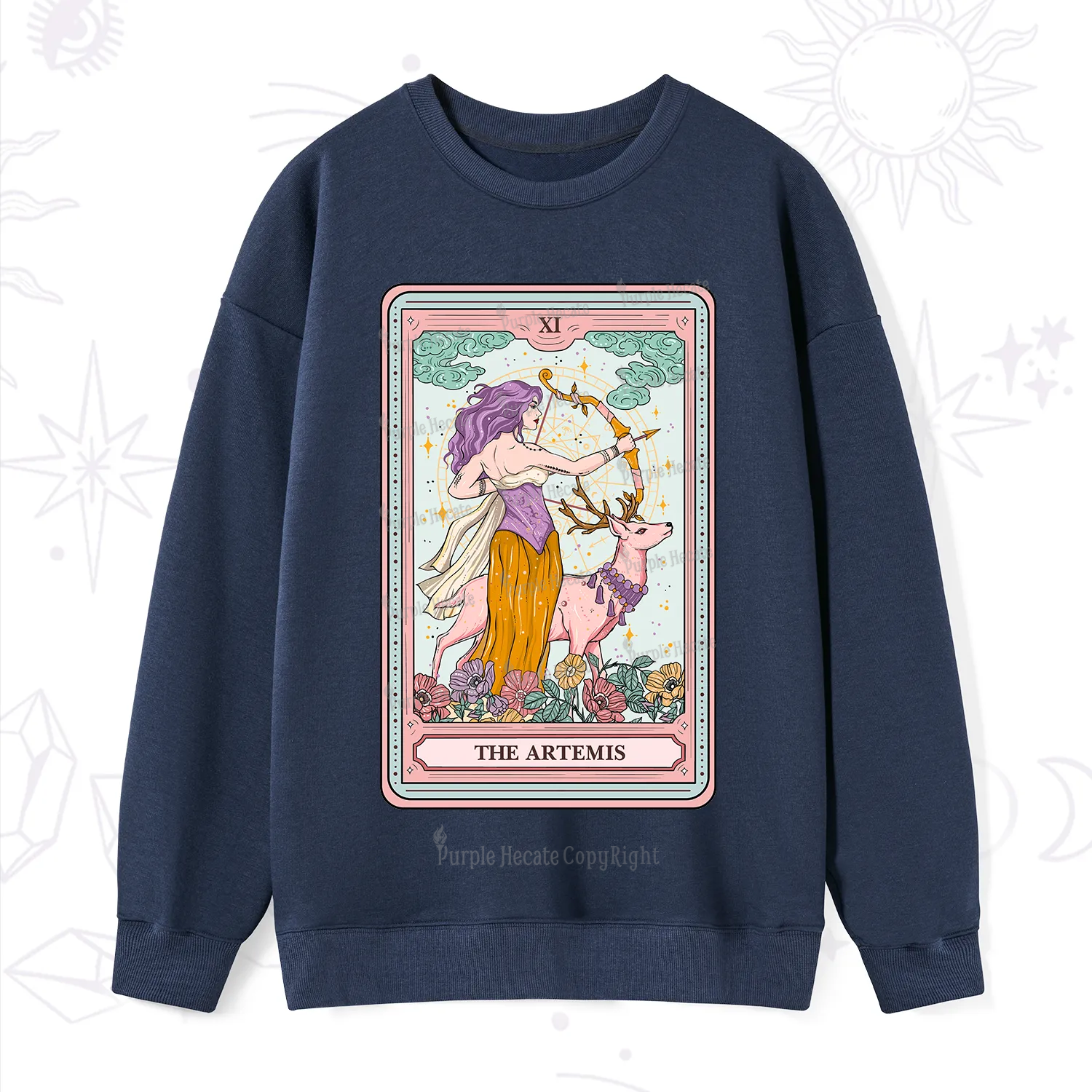 Purplehecate The Artemis Tarot Card Sweatshirt