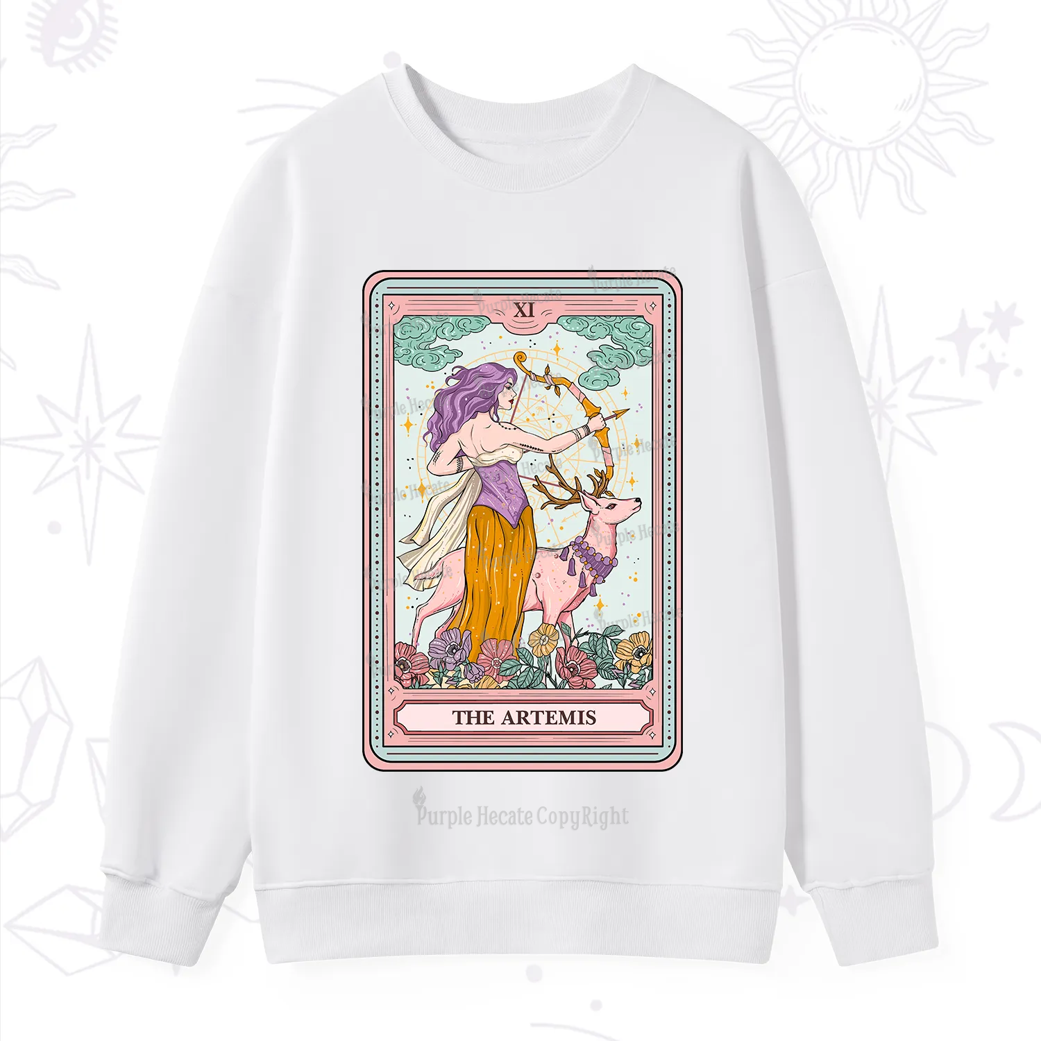 Purplehecate The Artemis Tarot Card Sweatshirt