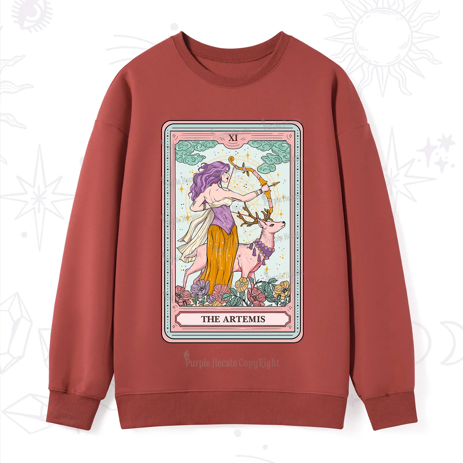 Purplehecate The Artemis Tarot Card Sweatshirt