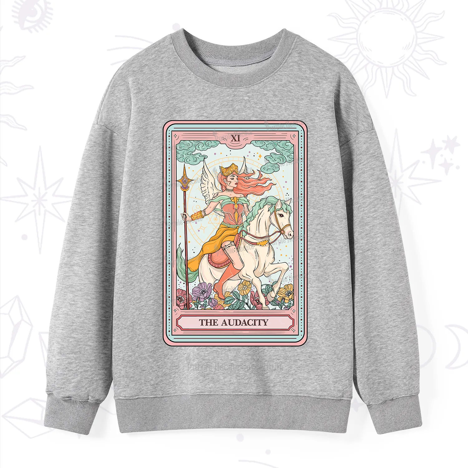 Purplehecate The Audacity Winged Goddess Tarot Card Sweatshirt