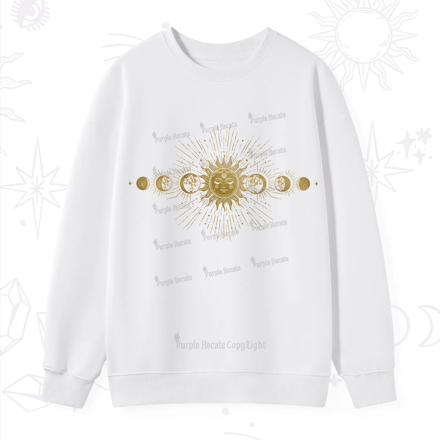 Purplehecate Mystical Moon And Sun Sweatshirt