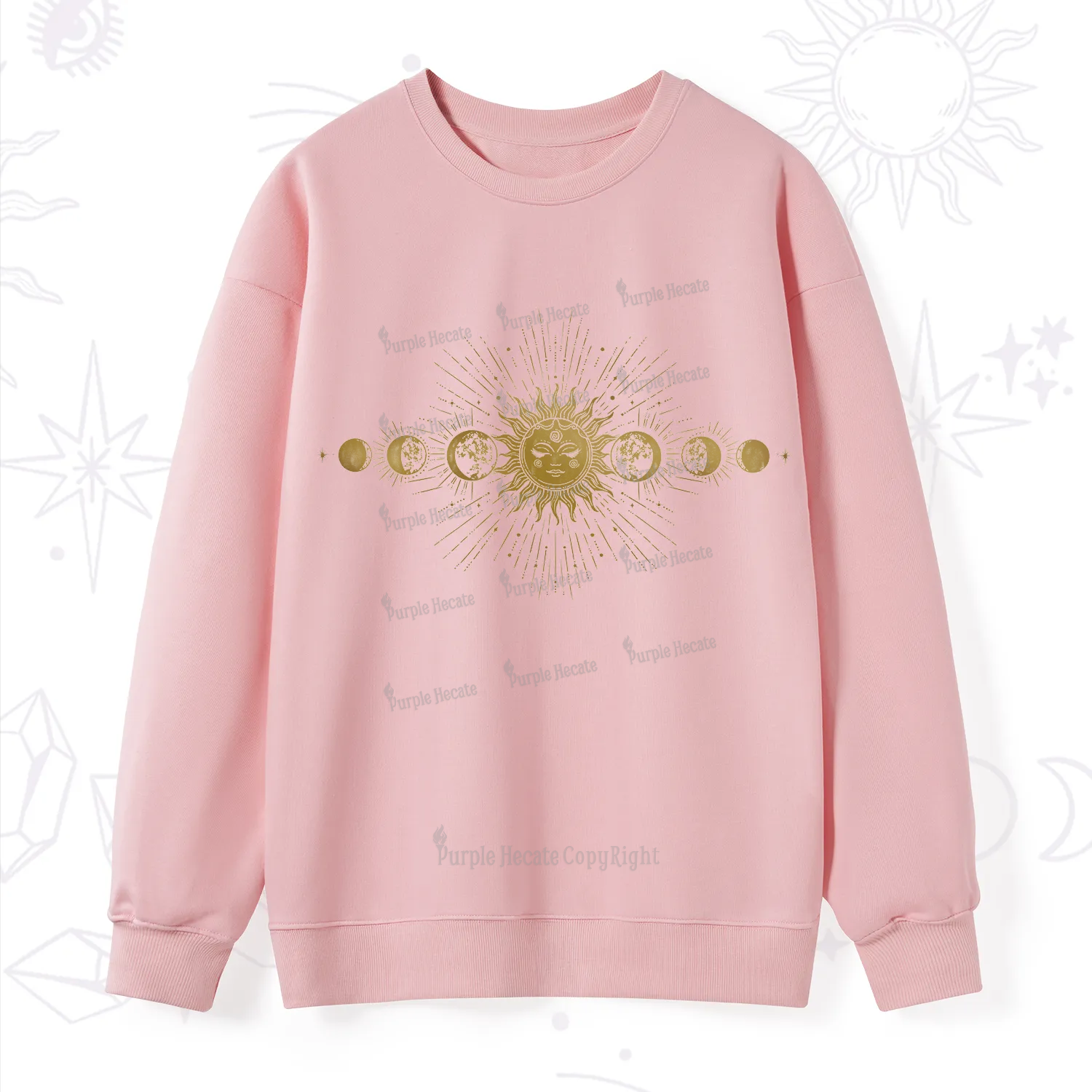 Purplehecate Mystical Moon And Sun Sweatshirt