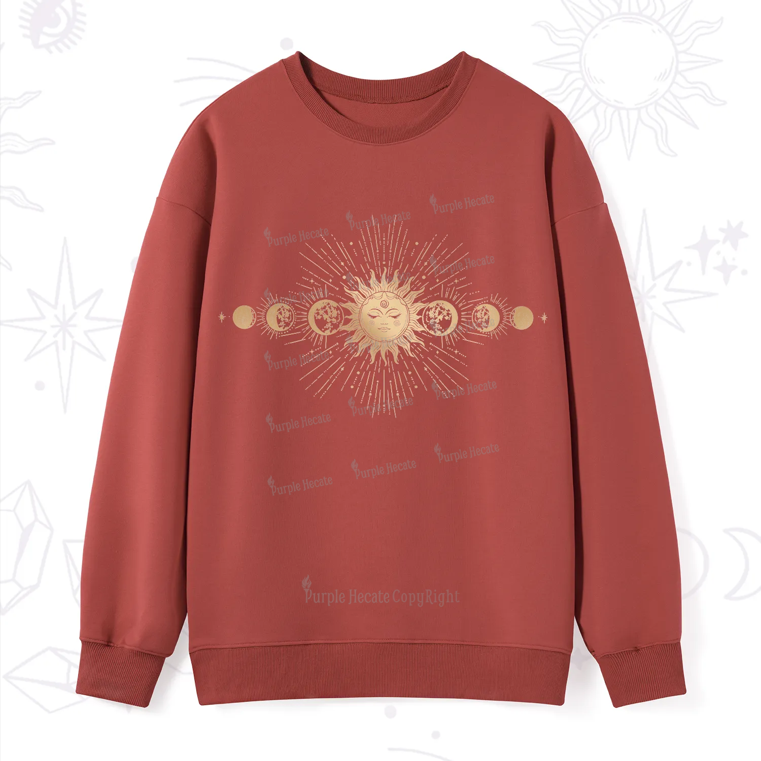 Purplehecate Mystical Moon And Sun Sweatshirt