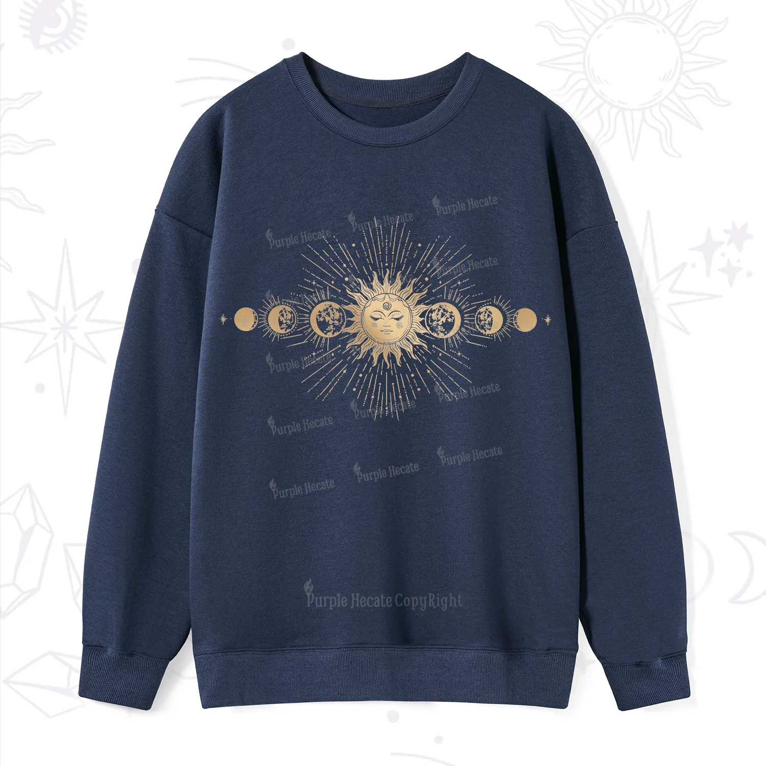 Purplehecate Mystical Moon And Sun Sweatshirt