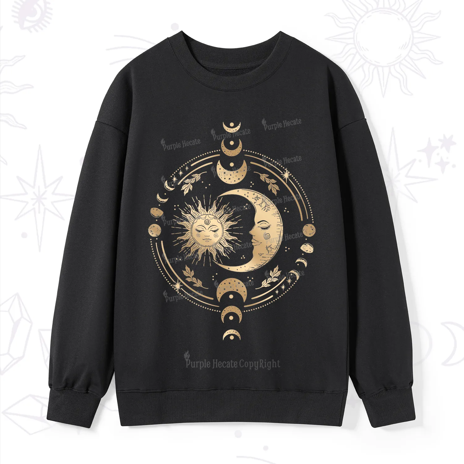 Purplehecate Celestial Sun and Moon Sweatshirt