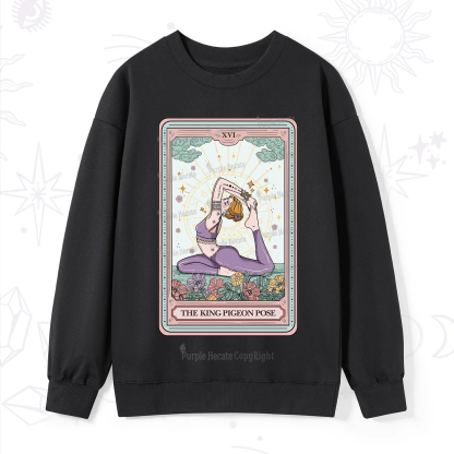 Purplehecate The King Pigeon Pose Tarot Card Sweatshirt
