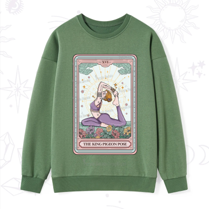 Purplehecate The King Pigeon Pose Tarot Card Sweatshirt