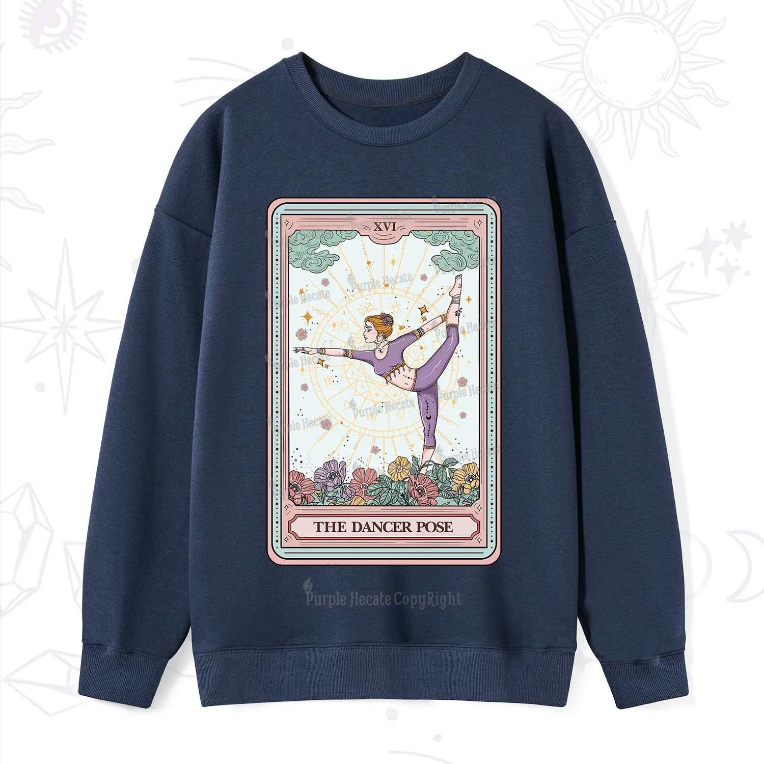 Purplehecate The Dancer Pose Tarot Card Sweatshirt