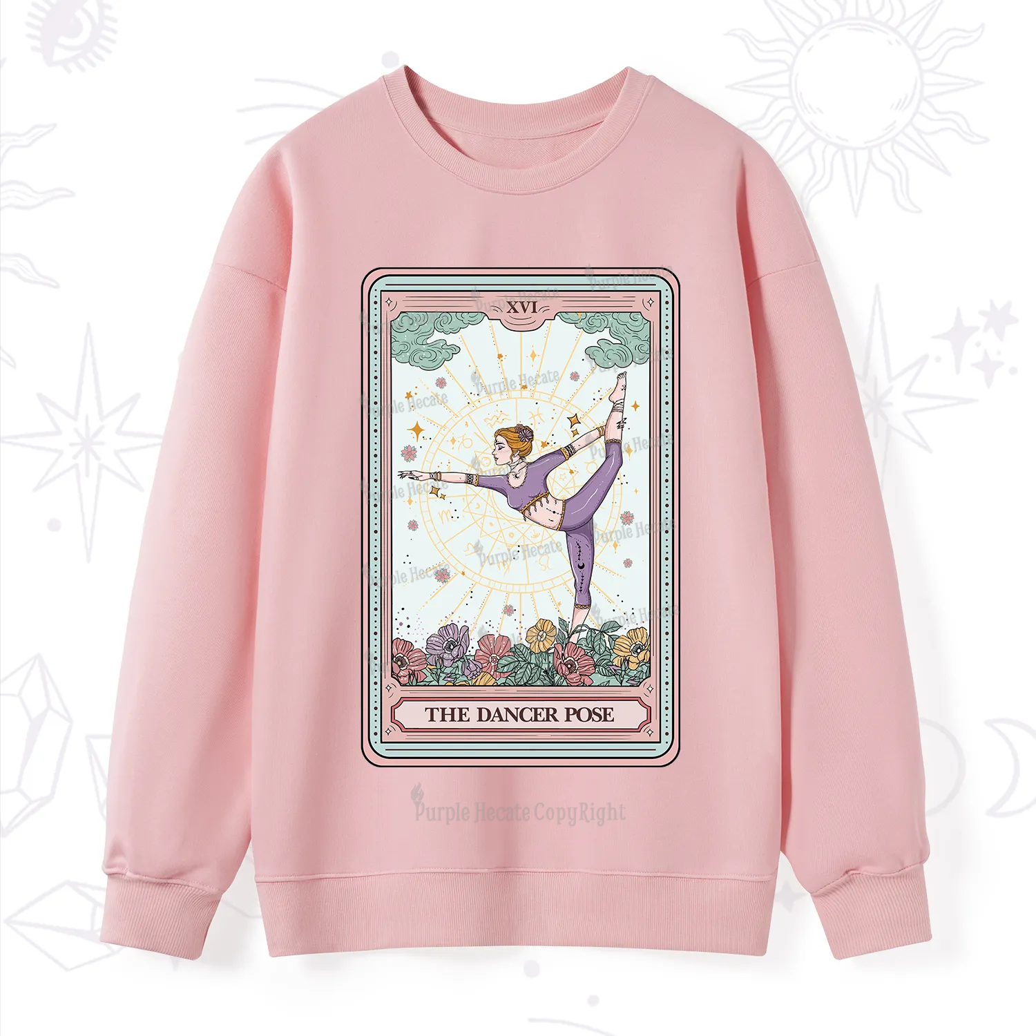 Purplehecate The Dancer Pose Tarot Card Sweatshirt