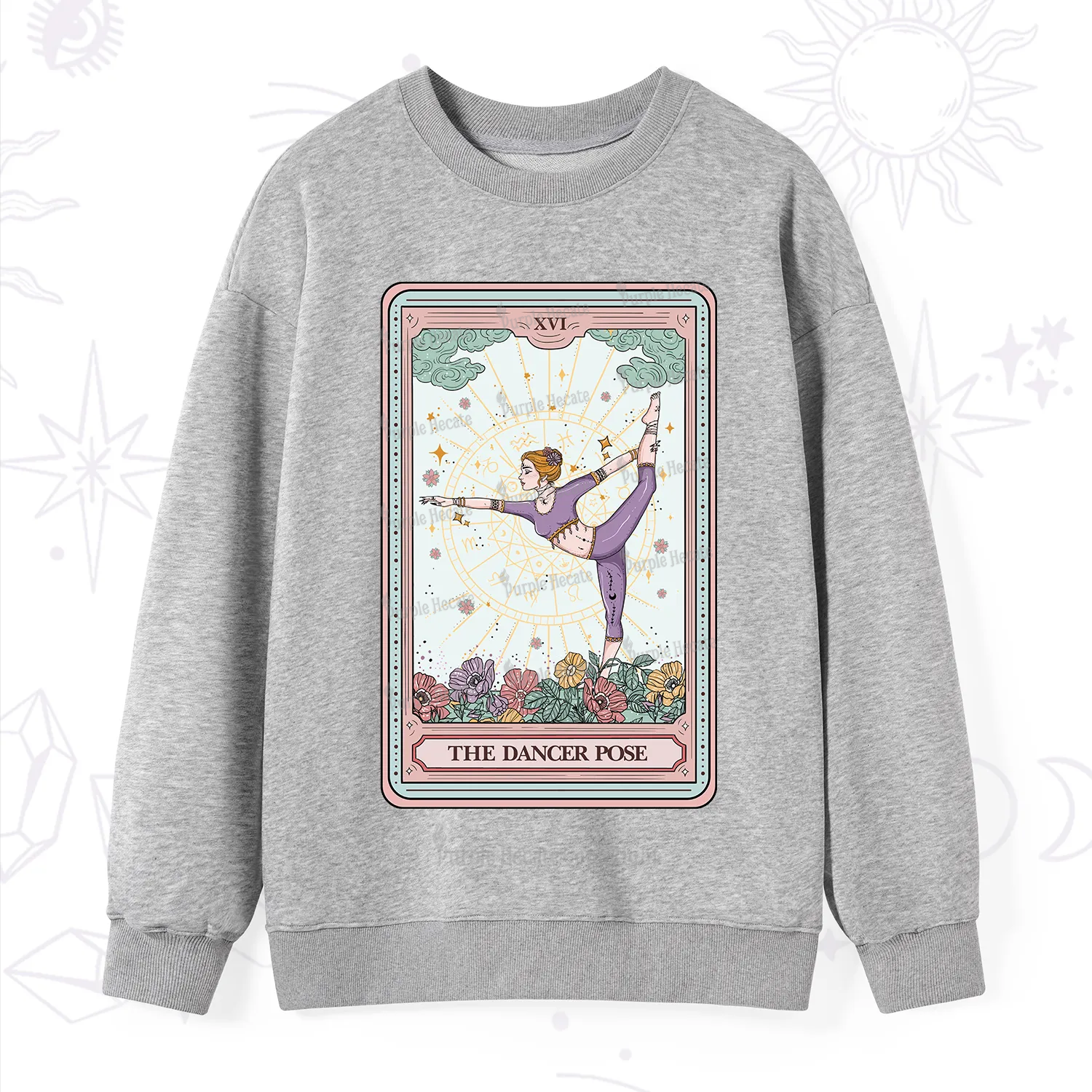 Purplehecate The Dancer Pose Tarot Card Sweatshirt