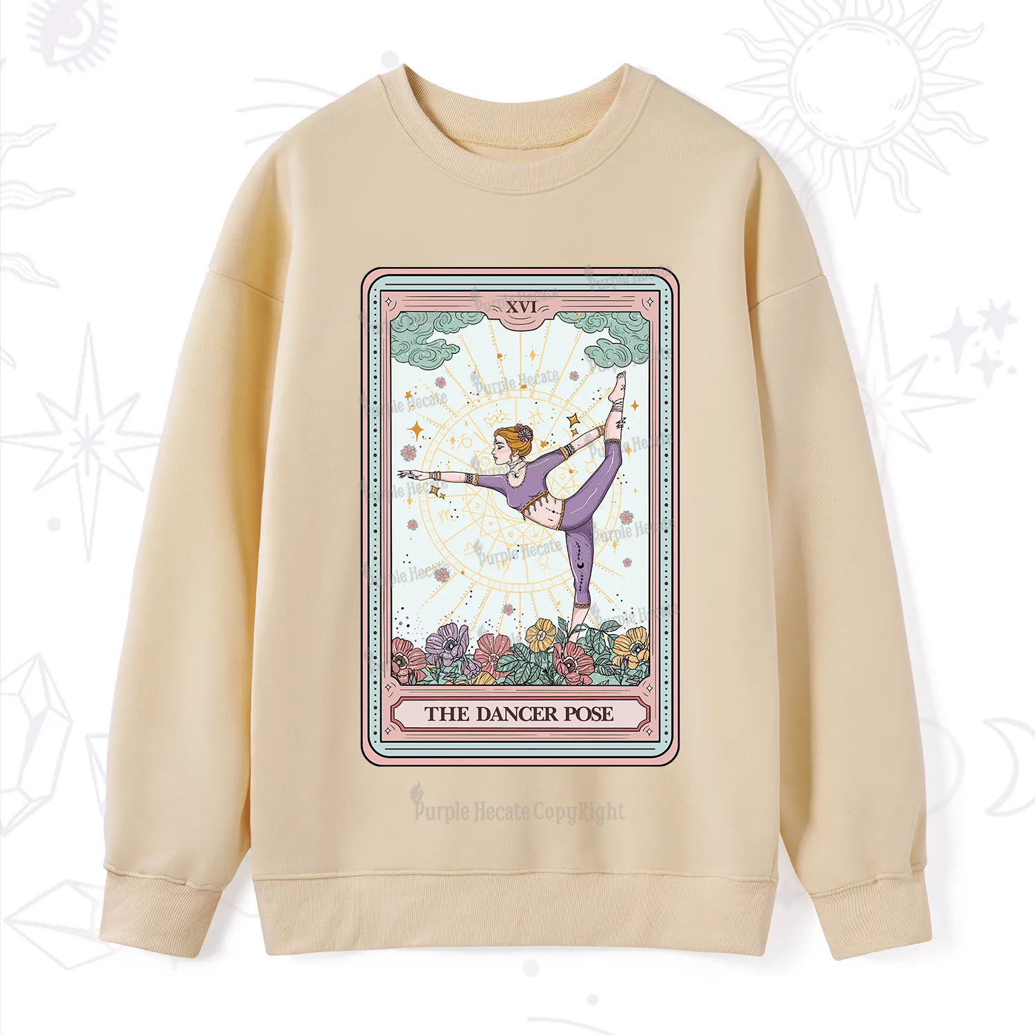 Purplehecate The Dancer Pose Tarot Card Sweatshirt