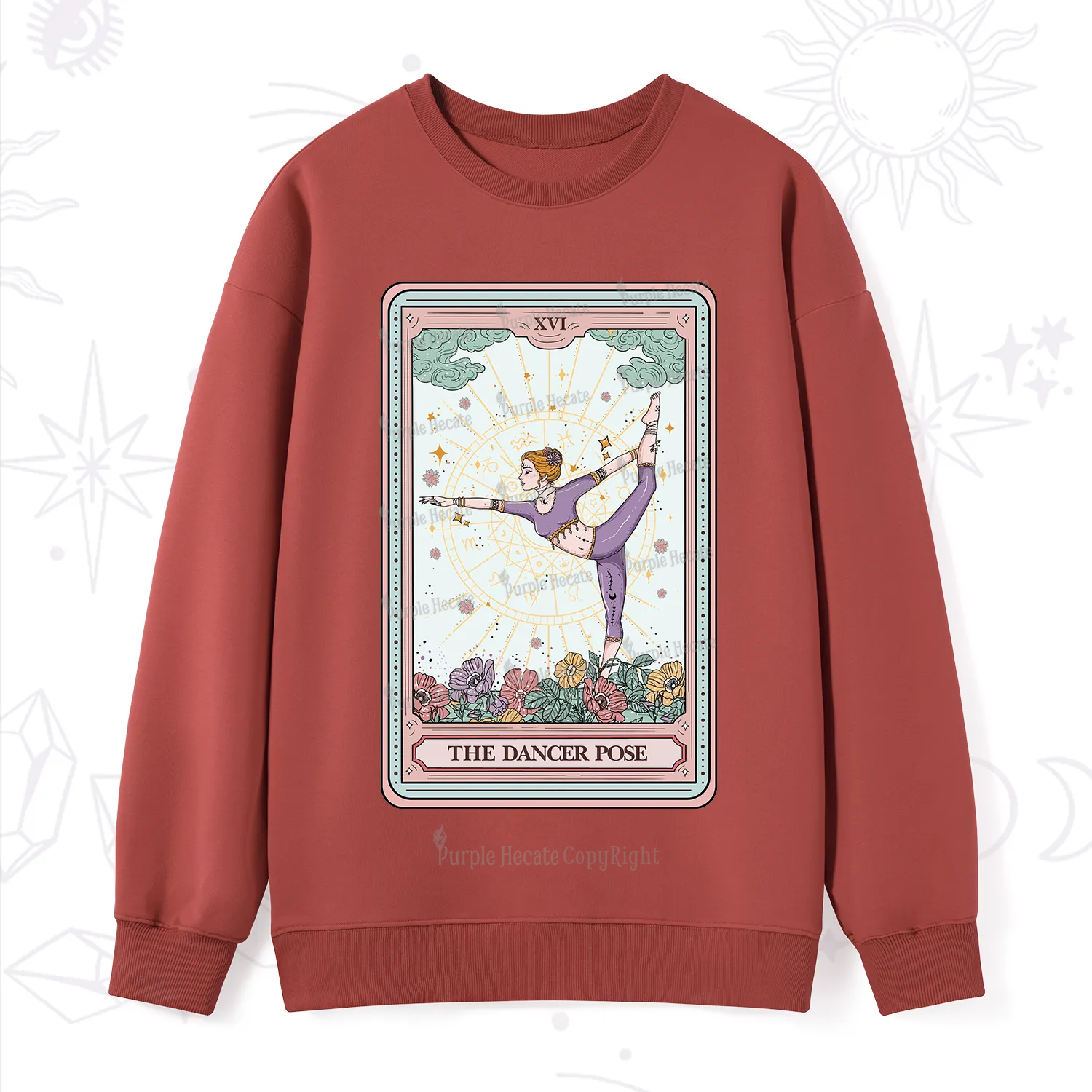 Purplehecate The Dancer Pose Tarot Card Sweatshirt