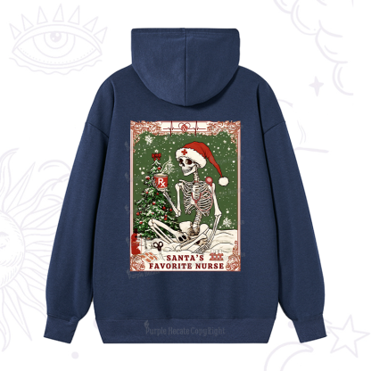 Purplehecate Christmas Santa's Favorite Nurse Tarot Hoodie