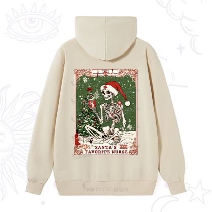 Purplehecate Christmas Santa's Favorite Nurse Tarot Hoodie