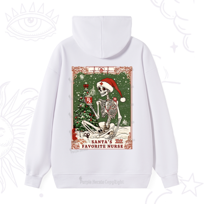Purplehecate Christmas Santa's Favorite Nurse Tarot Hoodie