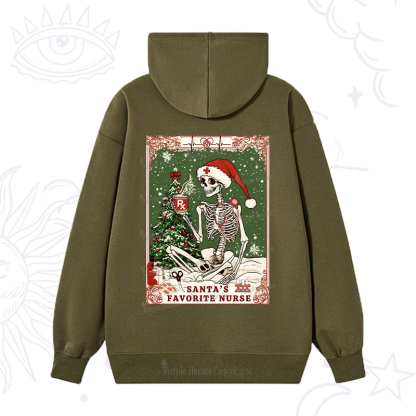 Purplehecate Christmas Santa's Favorite Nurse Tarot Hoodie