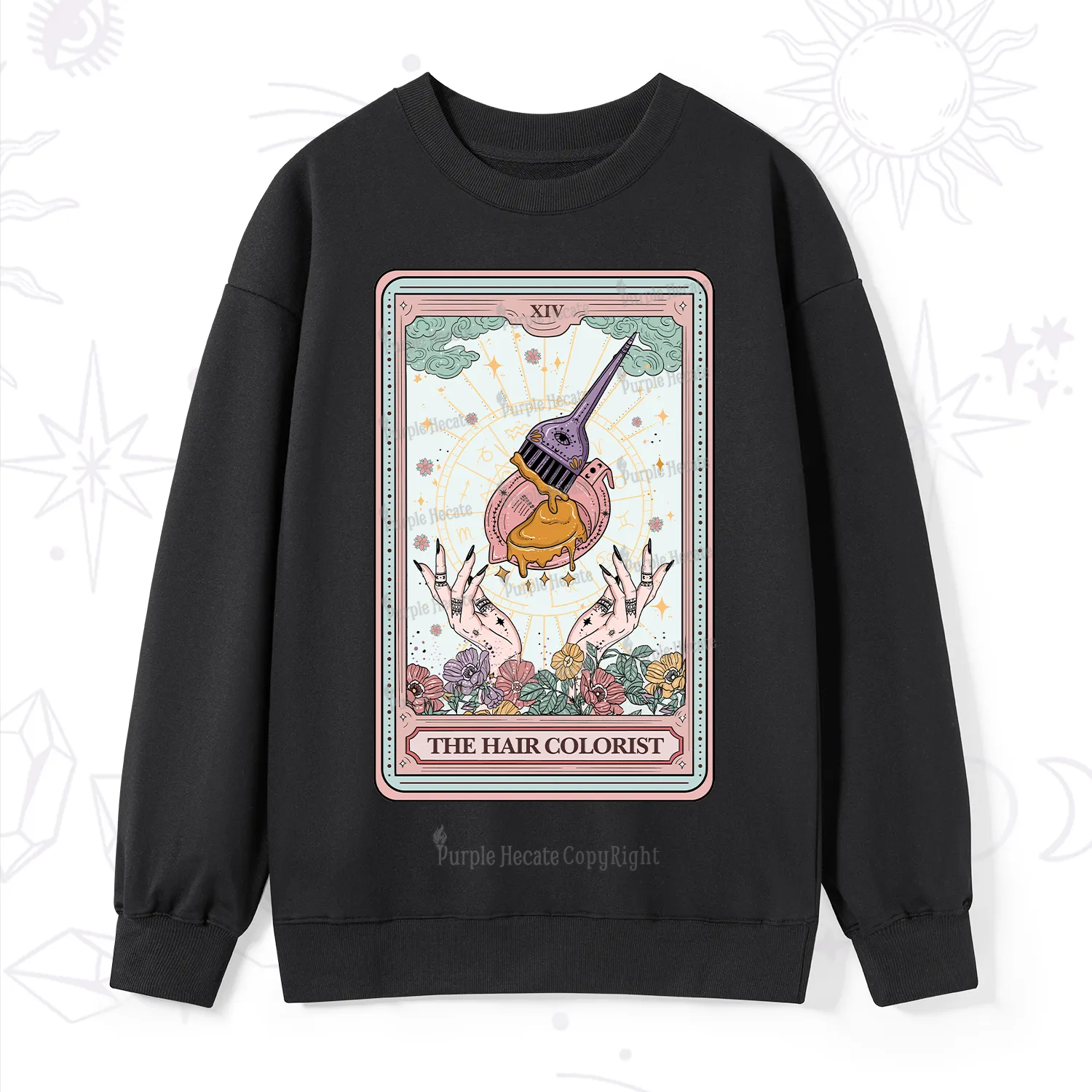 Purplehecate The Hail Colorist Tarot Card Sweatshirt
