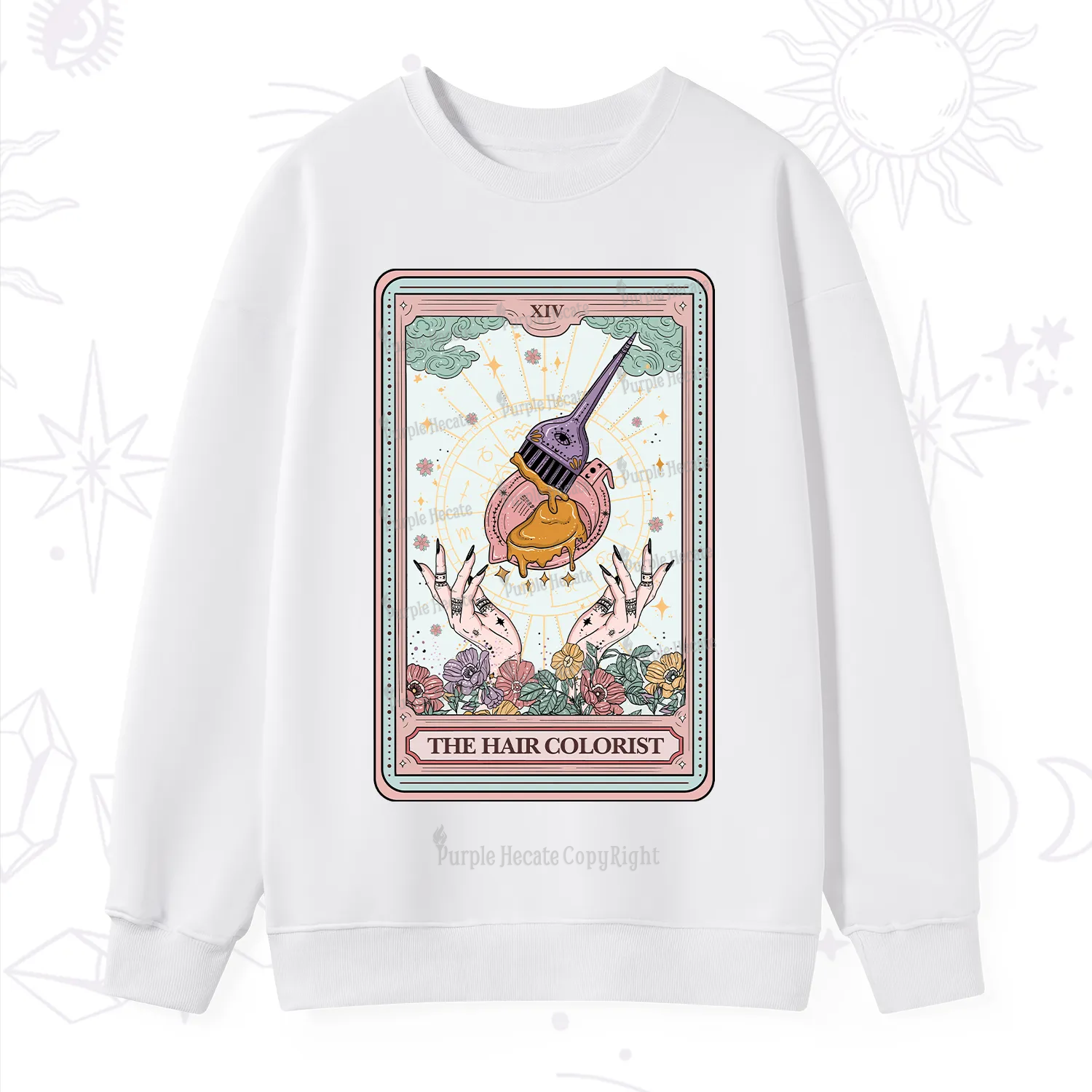 Purplehecate The Hail Colorist Tarot Card Sweatshirt