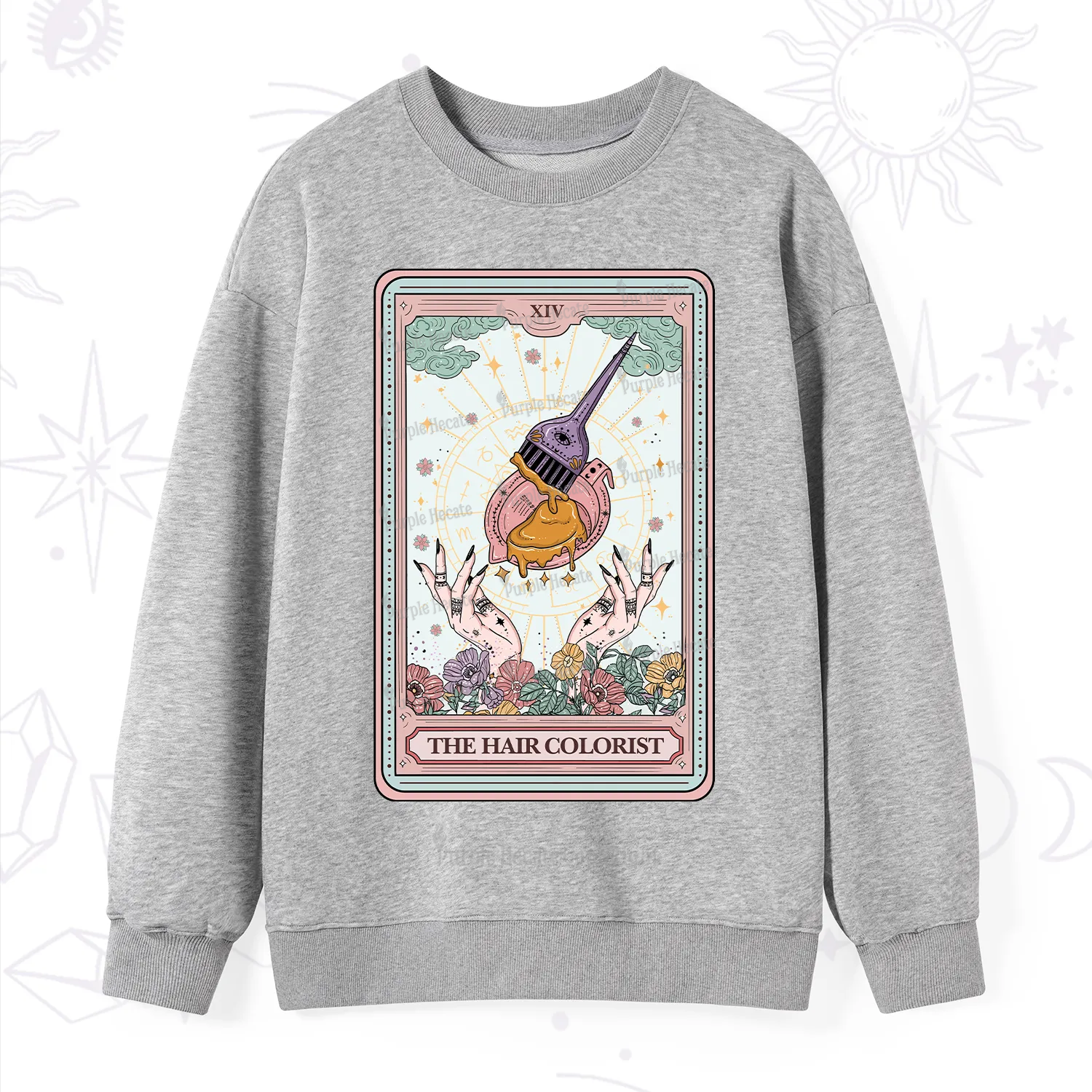 Purplehecate The Hail Colorist Tarot Card Sweatshirt