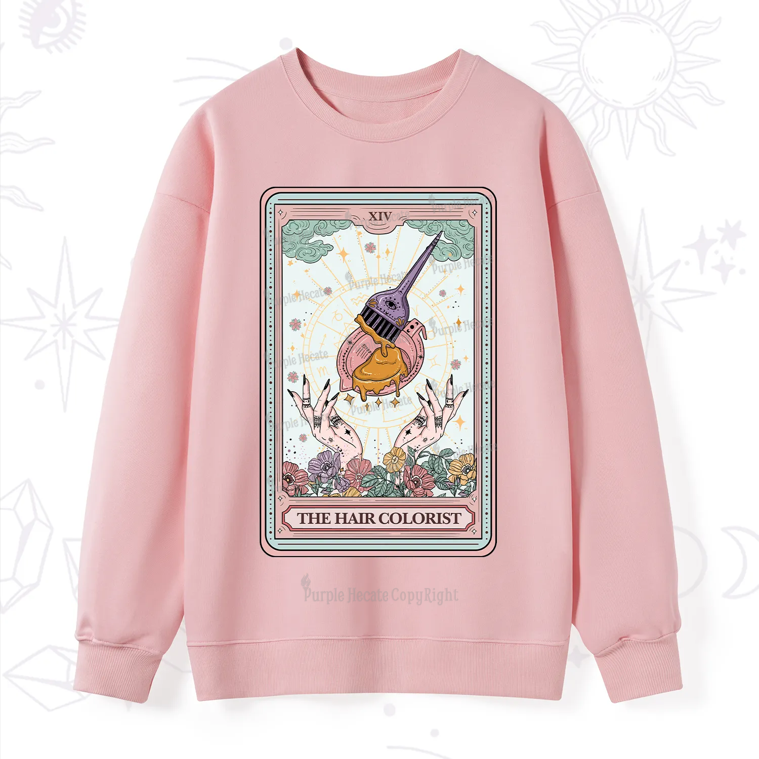 Purplehecate The Hail Colorist Tarot Card Sweatshirt