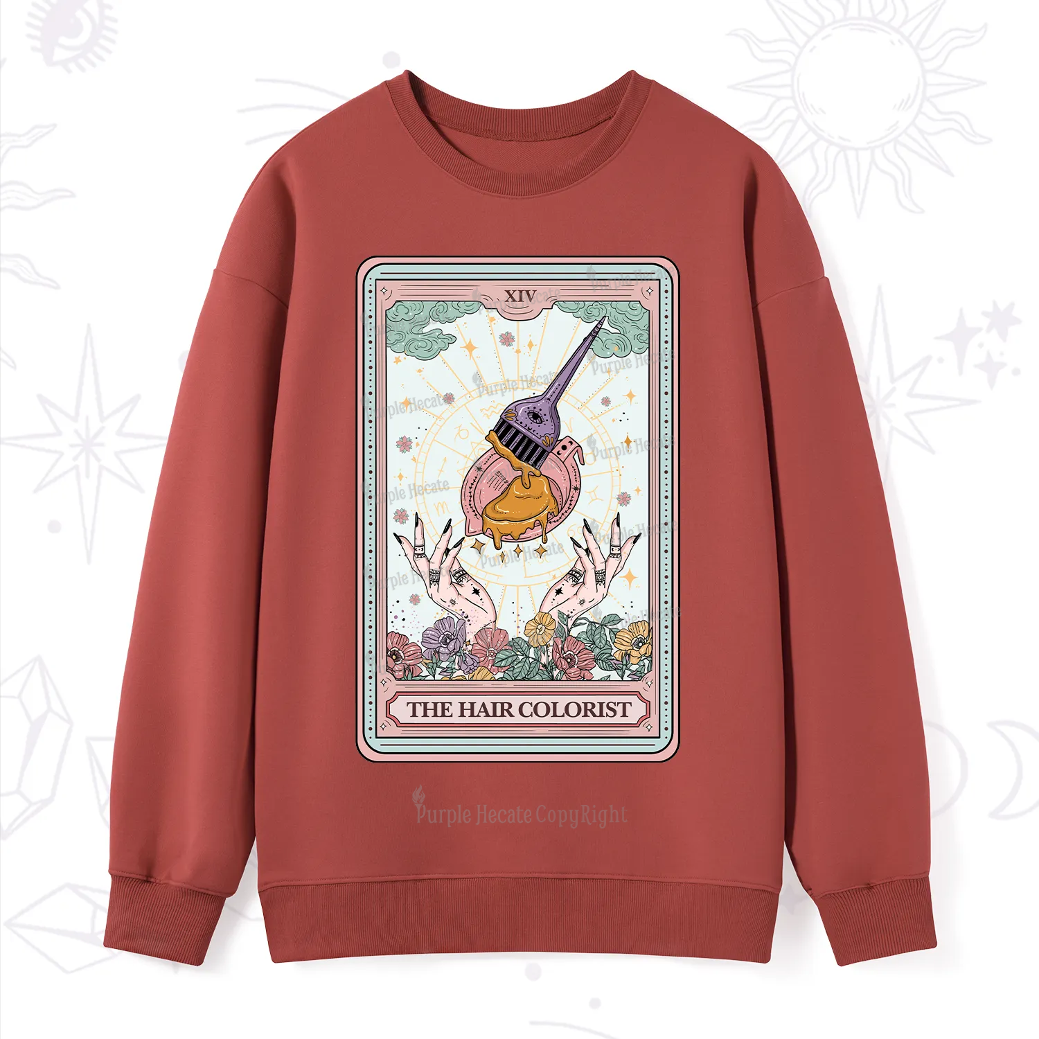 Purplehecate The Hail Colorist Tarot Card Sweatshirt